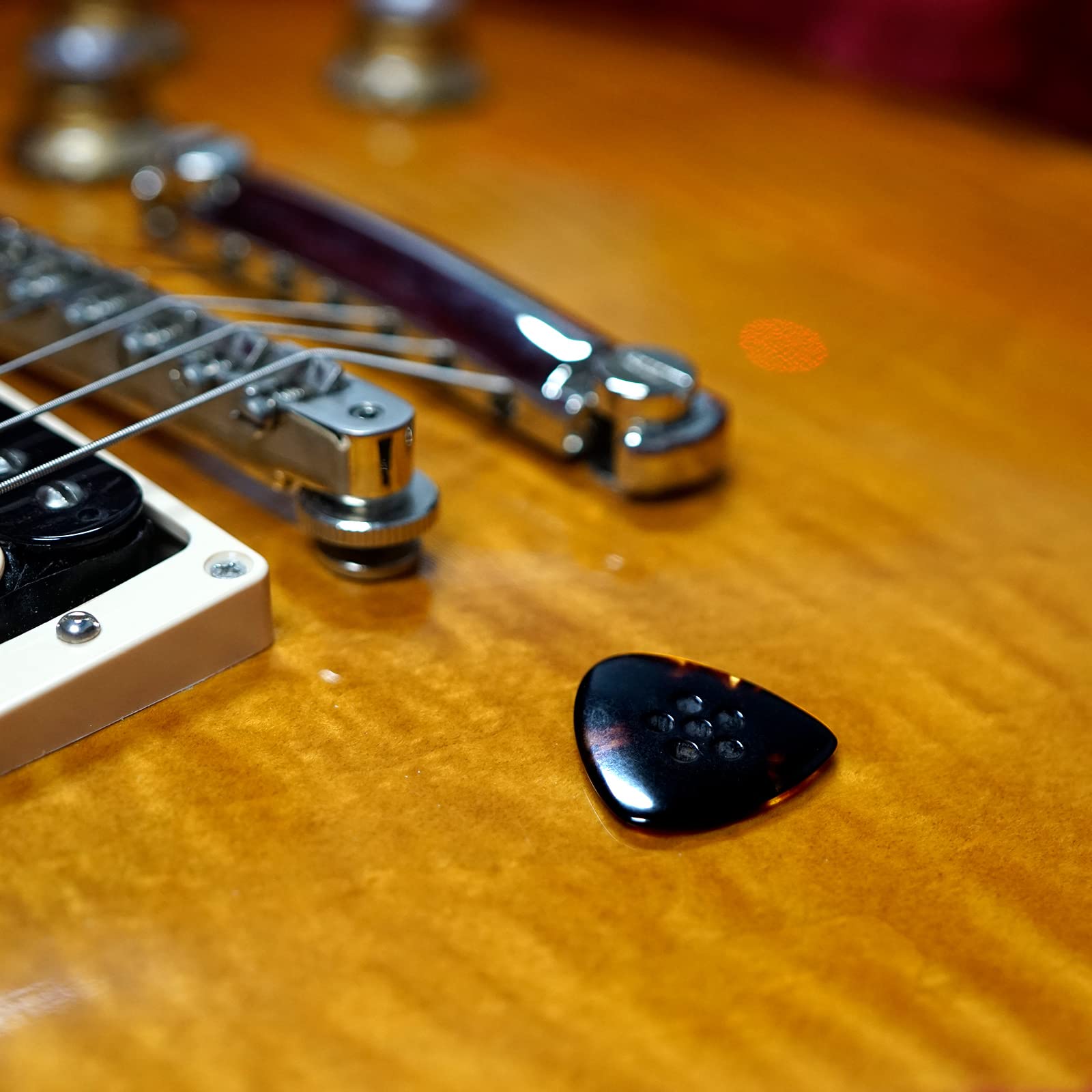 Musiin Hand Made 3In1 Multi Flat Clear Tone Premium Thick Pick For Electric Guitar Bass Jazz Blues Guitar (Tortie)