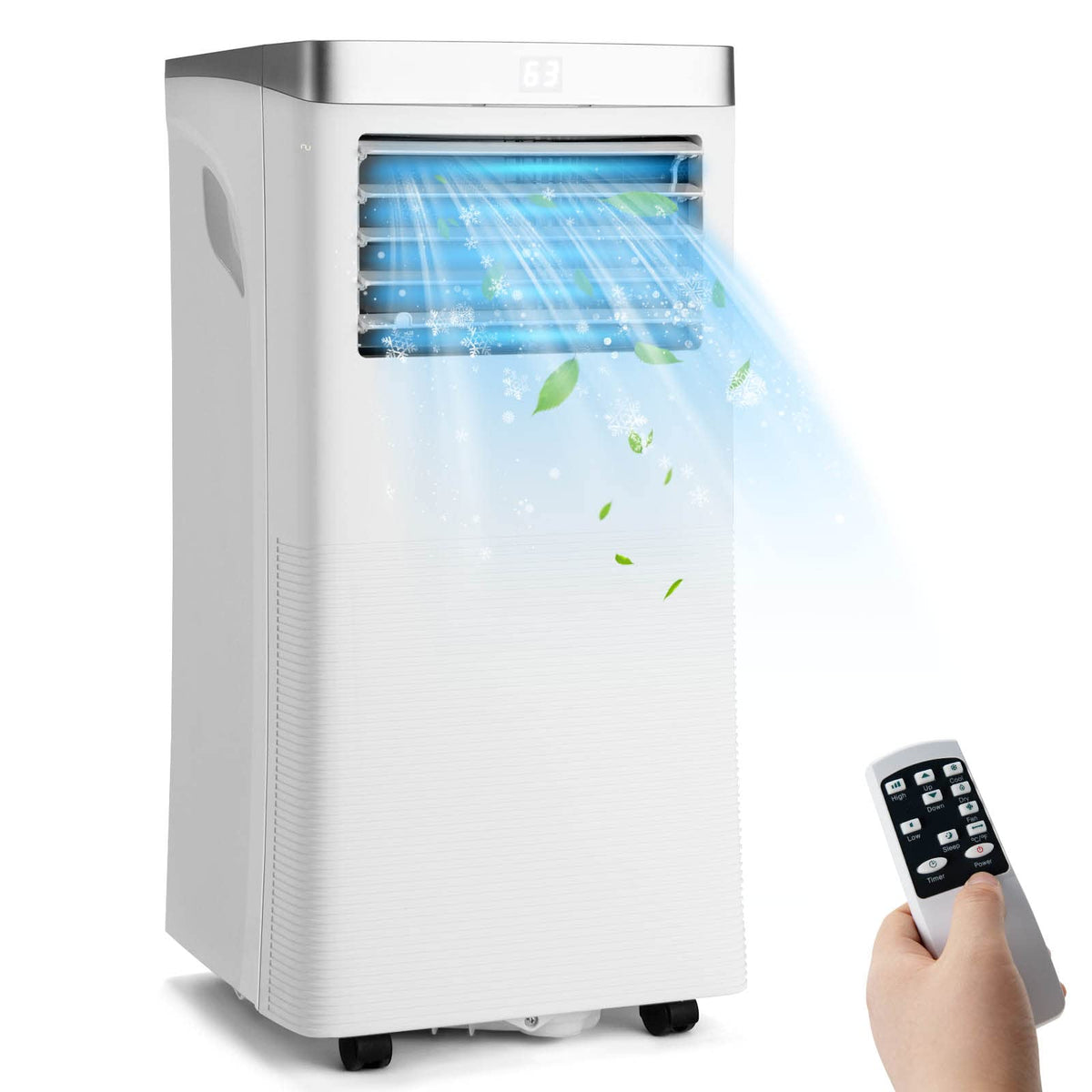 Goflame Portable Air Conditioner 10000Btu, 3 In 1 Air Cooler & Dehumidifier With Remote Control, Sleep Mode, 2 Wind Speeds And 2