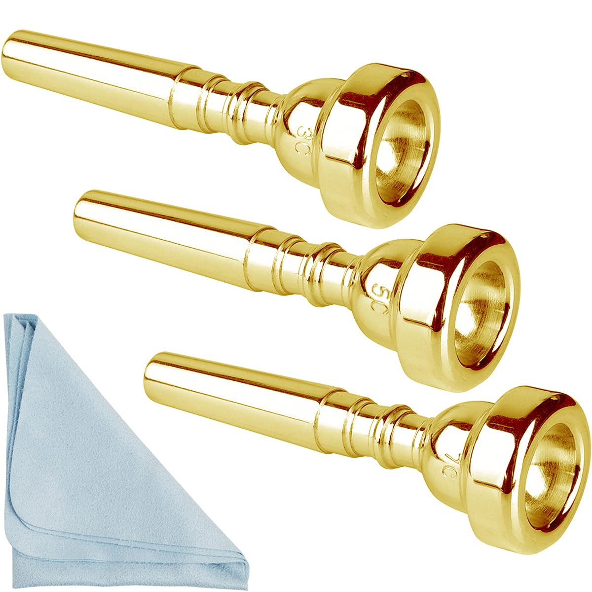 Gold Trumpet Mouthpiece 7C 5C 3C Trumpet Mouthpiece Set With Box Cleaning Cloth Compatible With Yamaha Bach Conn King Musical In