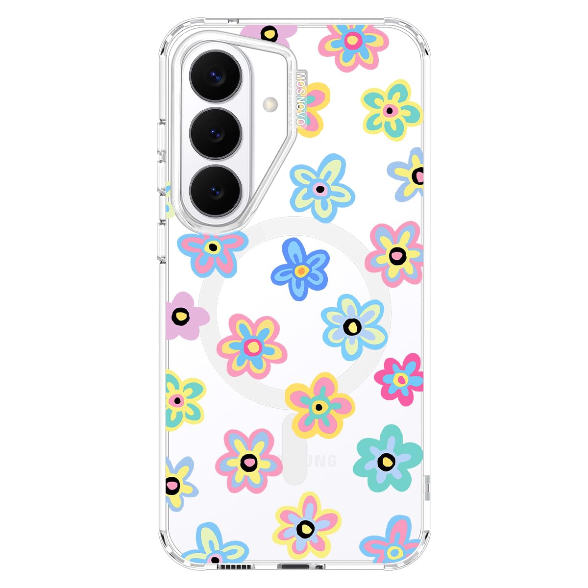 MOSNOVO for Samsung Galaxy S26 Clear Case, Fit for MagSafe, 6.6ft Military-Grade Shockproof Magnetic Protective Phone Cover,Groo