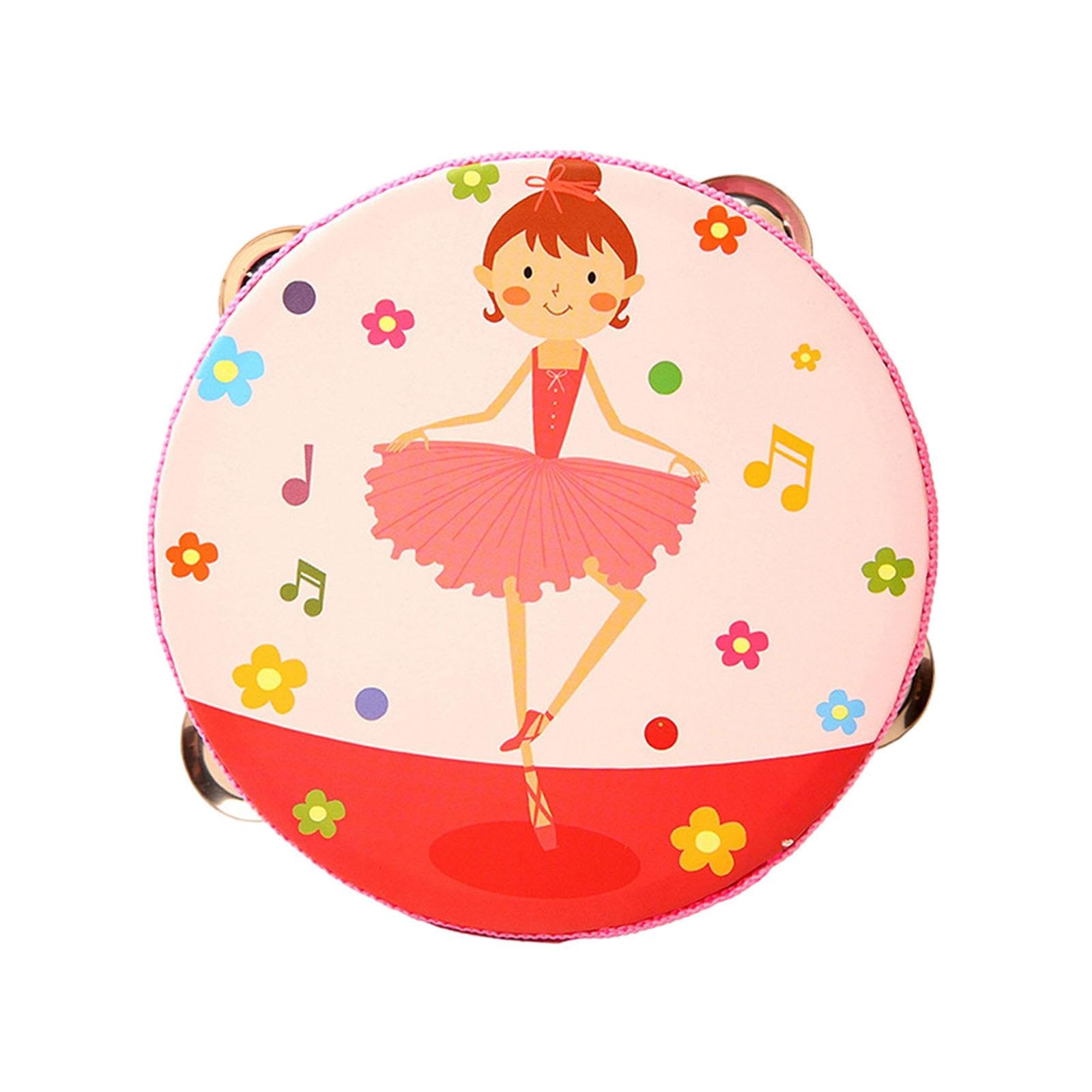 ECOMISTIQ Wood Handheld Tambourines Musical Rhythm Hand Drum for Games Children Adults Girl | Percussion