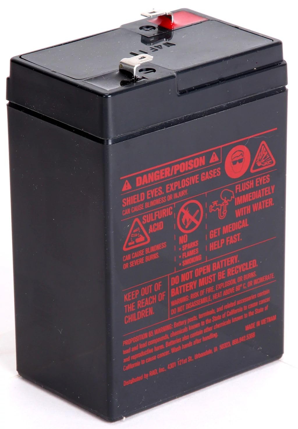 Interstate Batteries 6V 4Ah Fire & Security Battery (F1 Terminal) Sla Agm Vrla Power Patrol Rechargeable Replacement For Fire Al