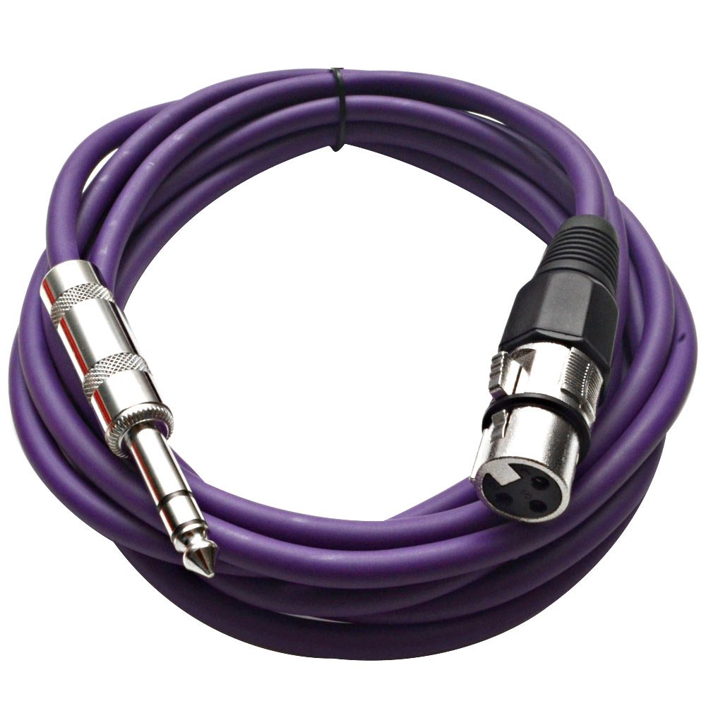 Seismic Audio - Satrxl-F10 - Purple 10' Xlr Female To 1/4'' Trs Patch Cable