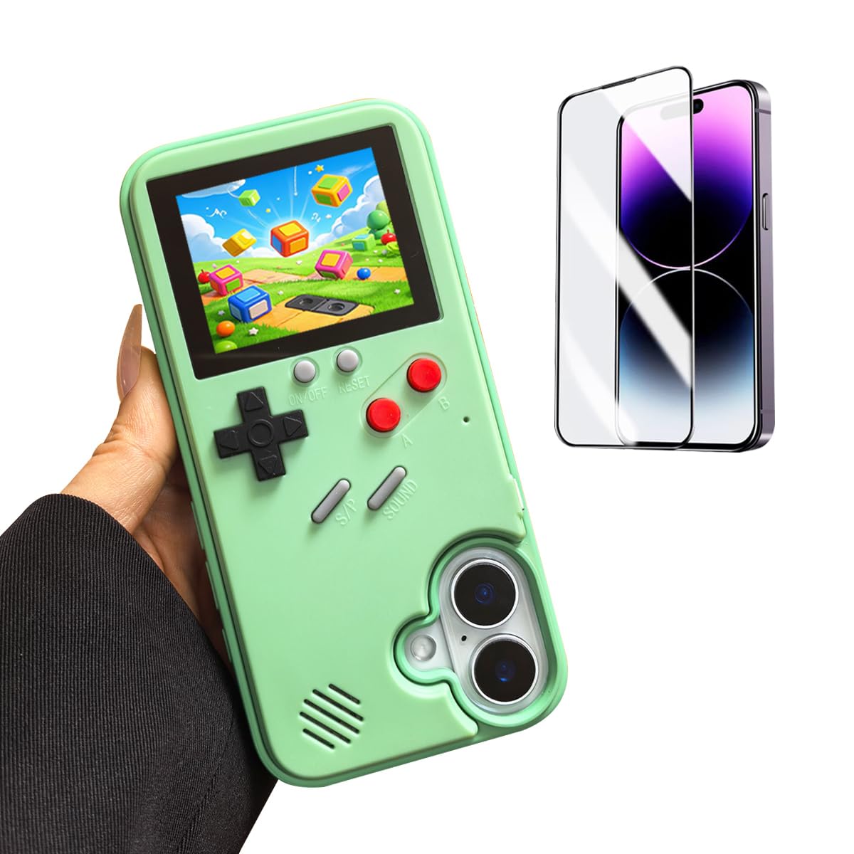 ERAKOLE for iPhone 16 Plus Case Game Design Retro Video Game Phone Cover, Classic Creative Birthday Gifts, Playable Shockproof F