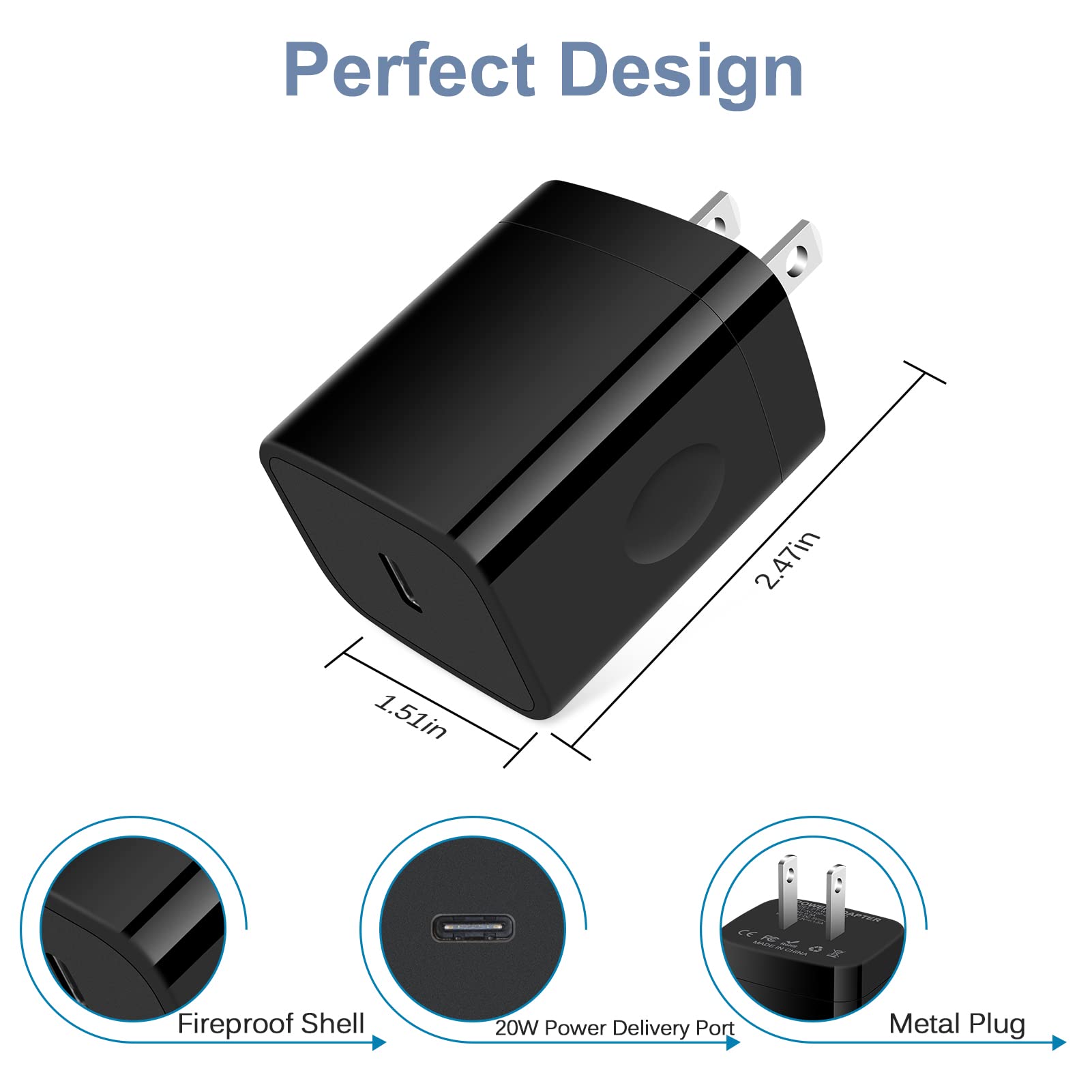 Type C Charger Fast Charging Block For Moto G Stylus,G Power,G Pure,G Play,Motorola Edge +,Edge,Razr 40 Ultra,One 5G Ace;Google