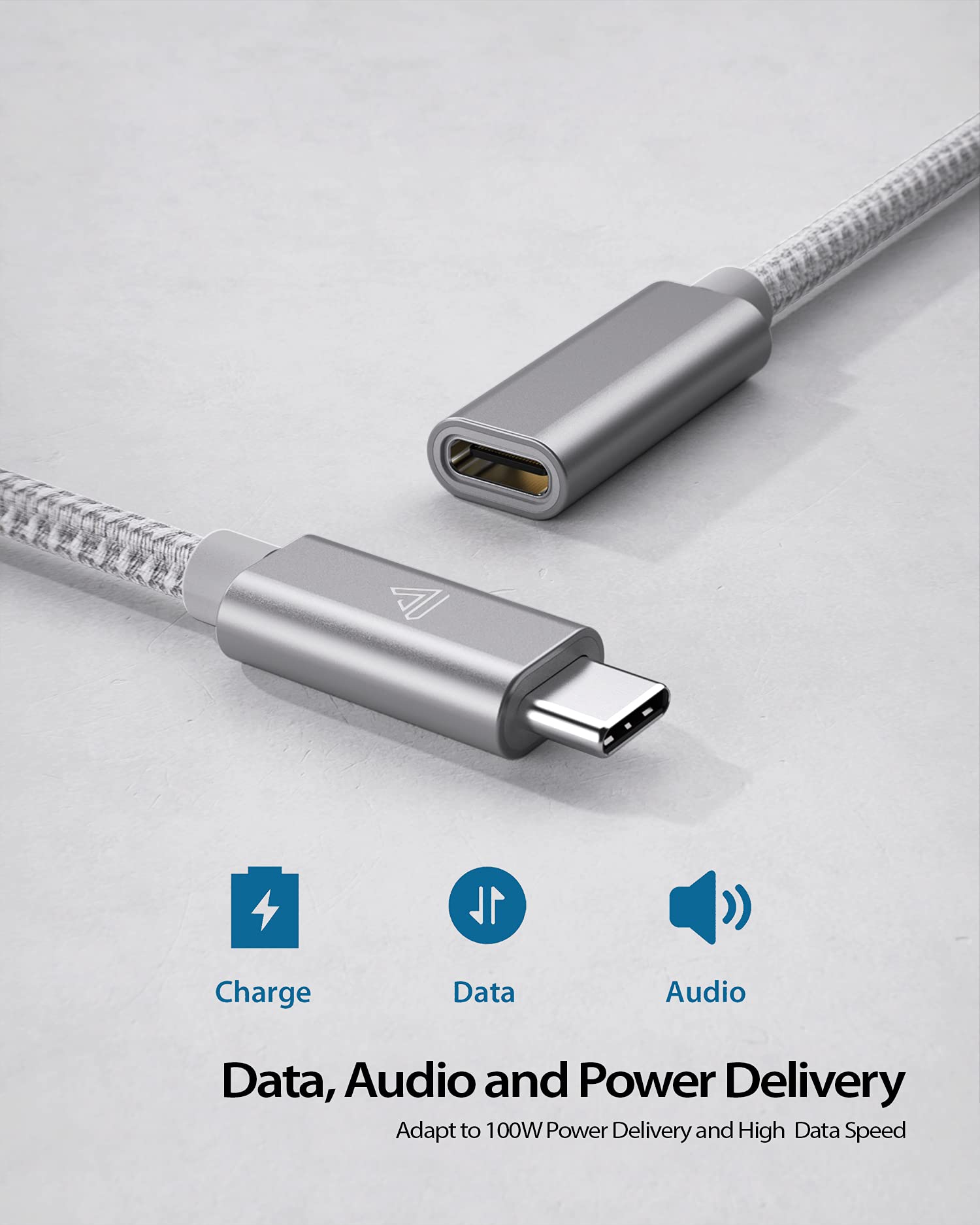 Faracent Usb C Extension Cable (3.3Ft/1M), New Version Usb 3.2 (10Gbps) Type C Male To Female Extension Charging & Sync For Docking Station, Macbook Air M2/ Pro, Dell Xps Surface Book Silver