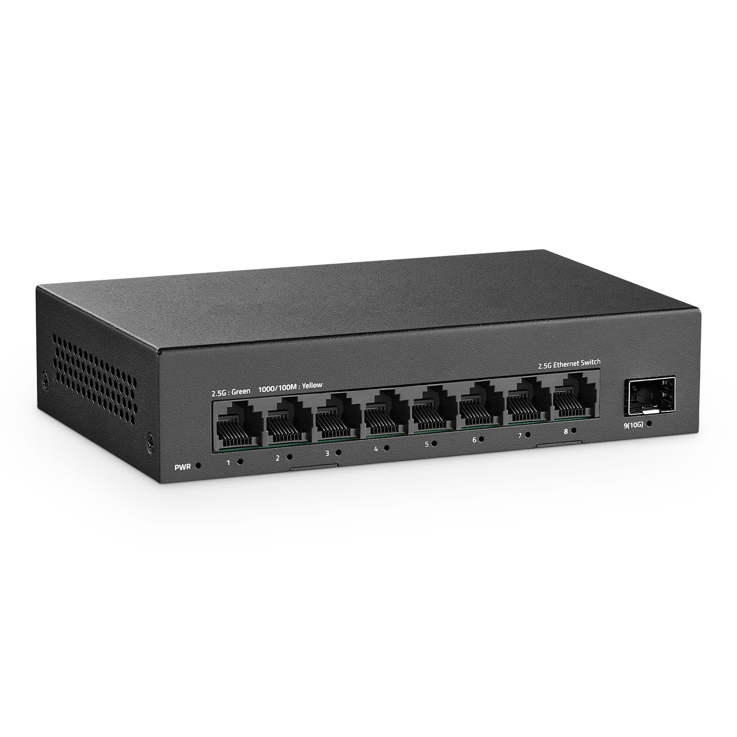 Yulinca 8 Port 2.5G Unmanaged Switch, 8 X 2.5Gbase T Ports With 10G Sfp+, 60Gbps Switching Capacity, Fanless Plug & Play 2.5Gb N