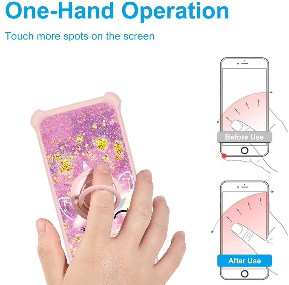 Jioeuinly Cellular Phone Case For Vortex Hd65 Plus, Jsf Djs, Gold Glitter+Luminous, With Tempered Glass Screen Protector, Ring S