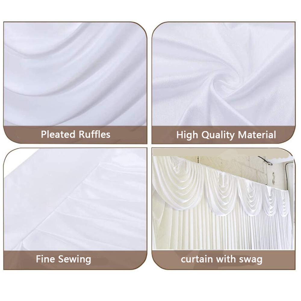 Myoyay Luxury Ice Silk Backdrop Curtains 10X10Ft Wedding Stage Backdrop Drapes Silk Fabric Curtain Panels For Wedding Ceremony P