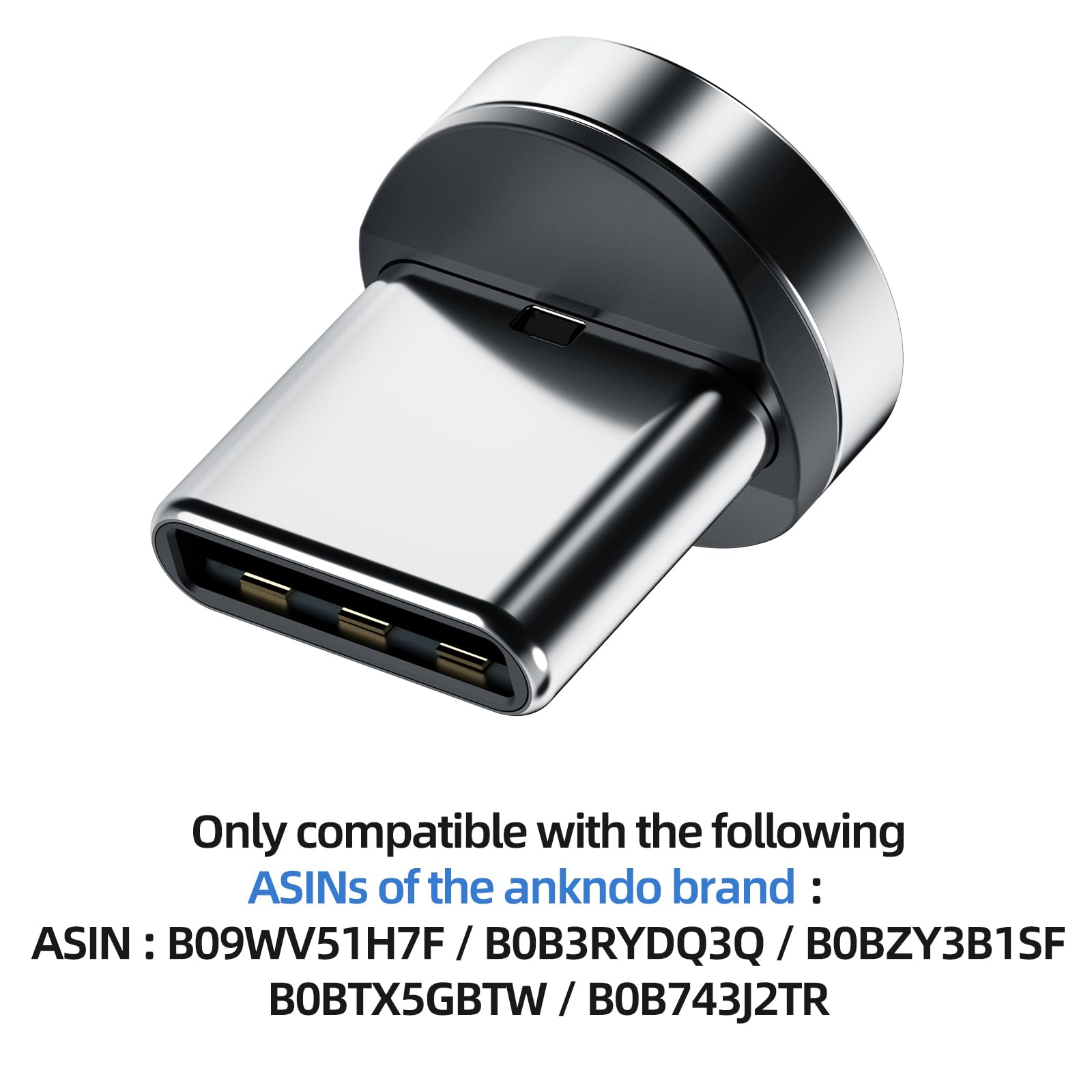 Ankndo Magnetic Connector Tip Heads [4-Pack] Usb C Magnetic Adapter Compatible With 7Pin Magnetic Charging Cable 360 Rotating St