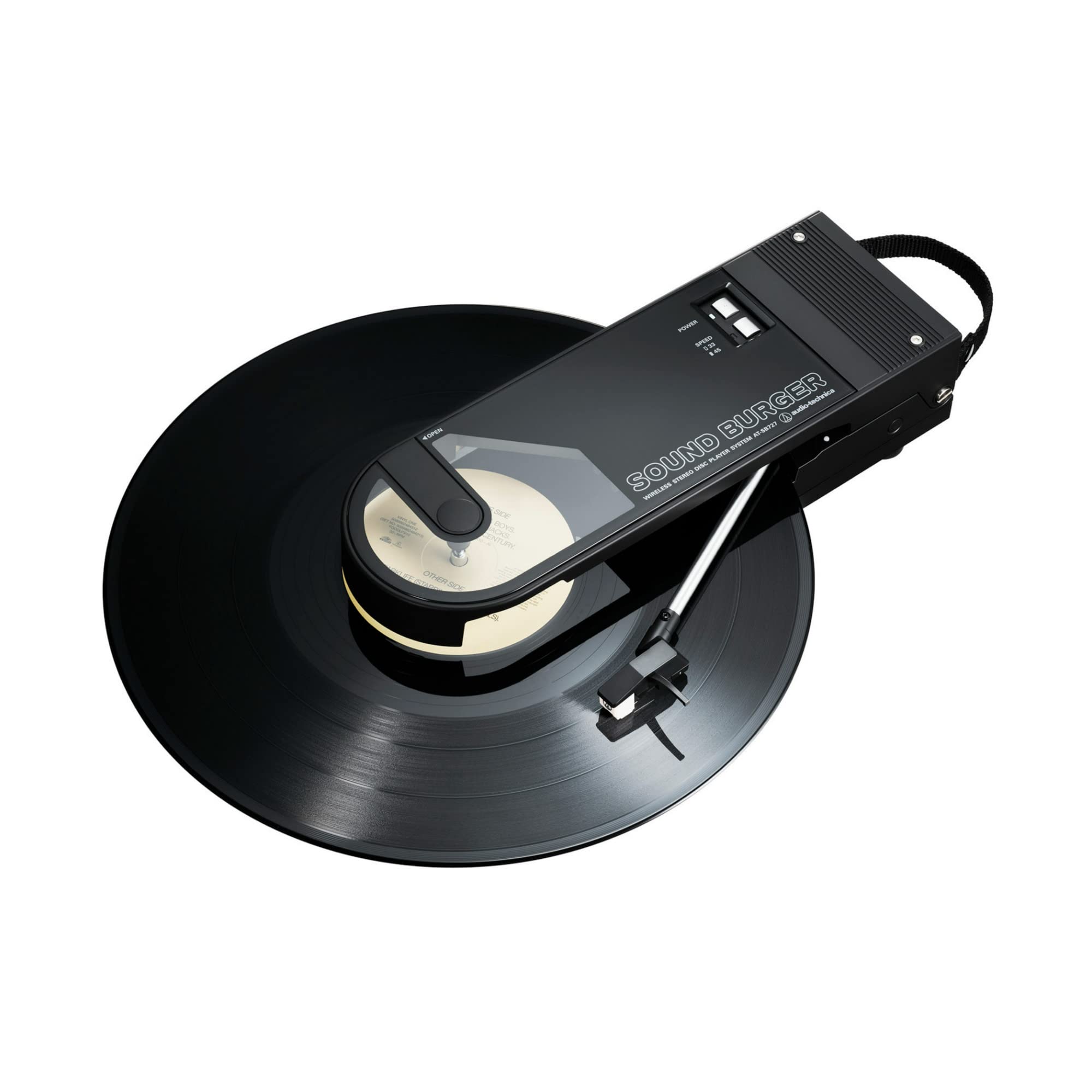 Audio Technica AT SB727 Sound Burger Portable Bluetooth Turntable, Black