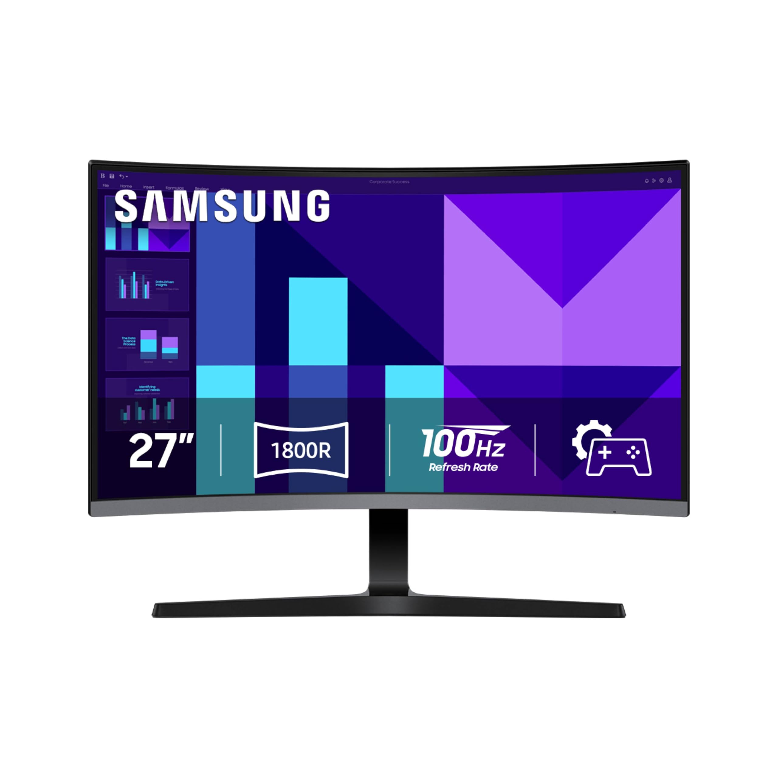 SAMSUNG 27-inch S3 (S39GD) FHD 100Hz Curved Monitor, Game Mode, Eye Saver Mode, Multiple Connectivity with HDMI Port, LS27D396GA