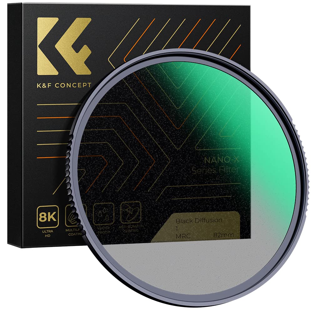 K&F Concept 82Mm Black Diffusion 1 Filter Mist Cinematic Effects Lens Filter With 28 Multi Layer Coated, Waterproof/Scratch Resi