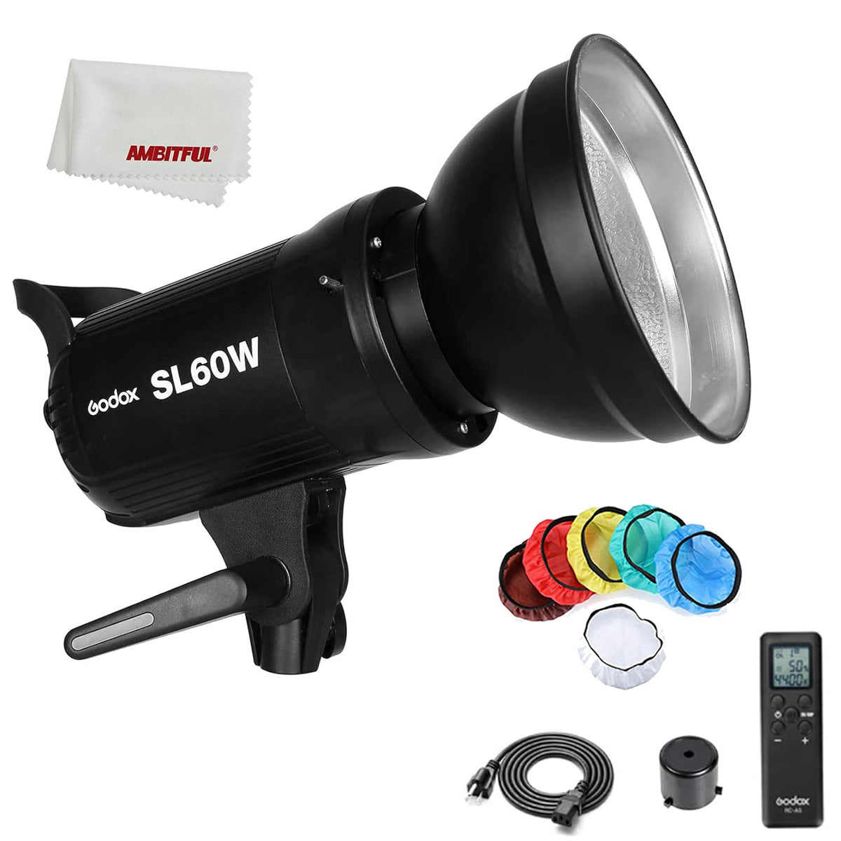 Godox Sl 60W Cri 95+ Led Video Light Sl60W White 5600K Version 60Ws Bowens Mount+Remote Control+Reflector