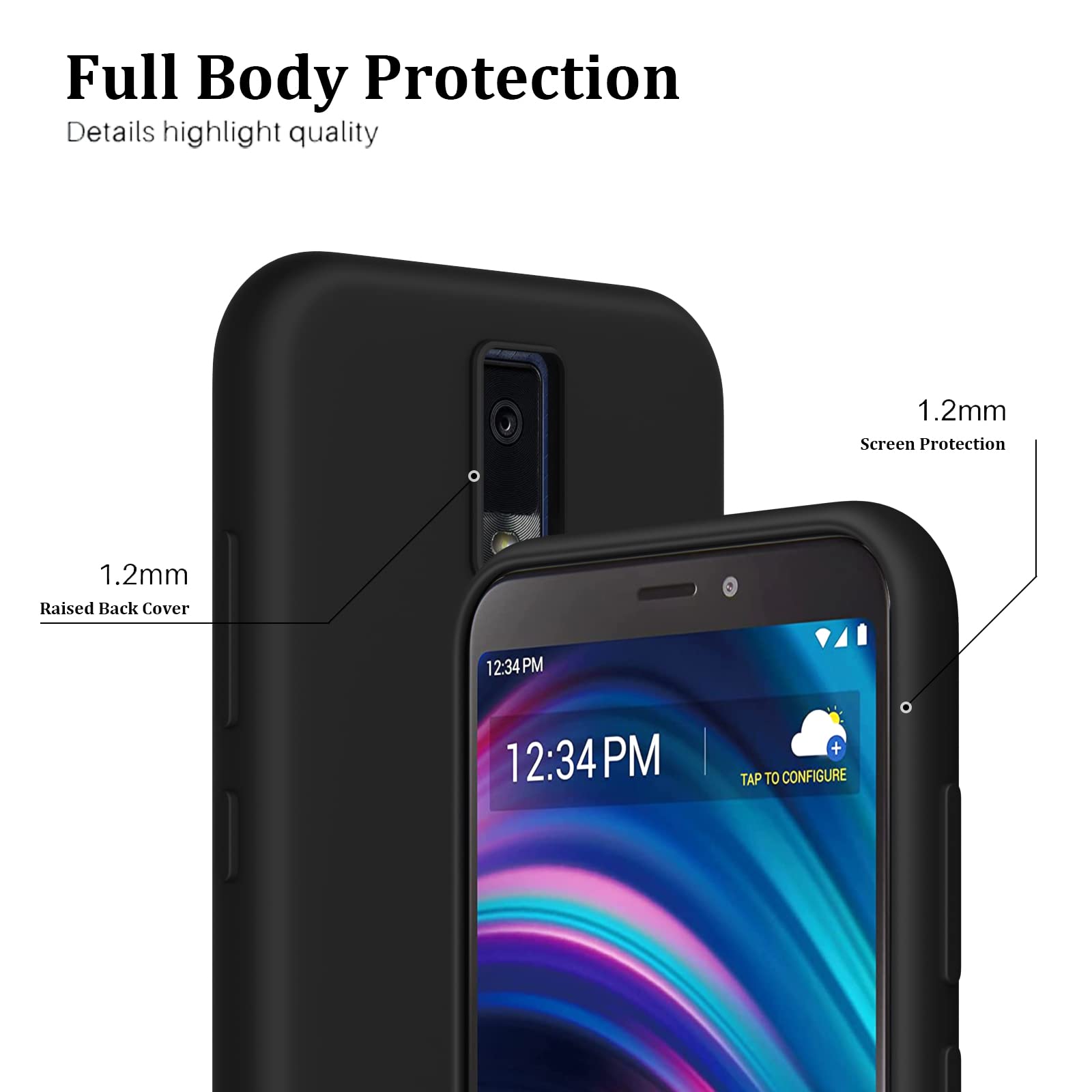 Chuang Case For Blu View 3 B140Dl Phone Case Tpu Soft Silicone Cover, Shockproof Silicone Phone Case With Microfiber Lining(Blac