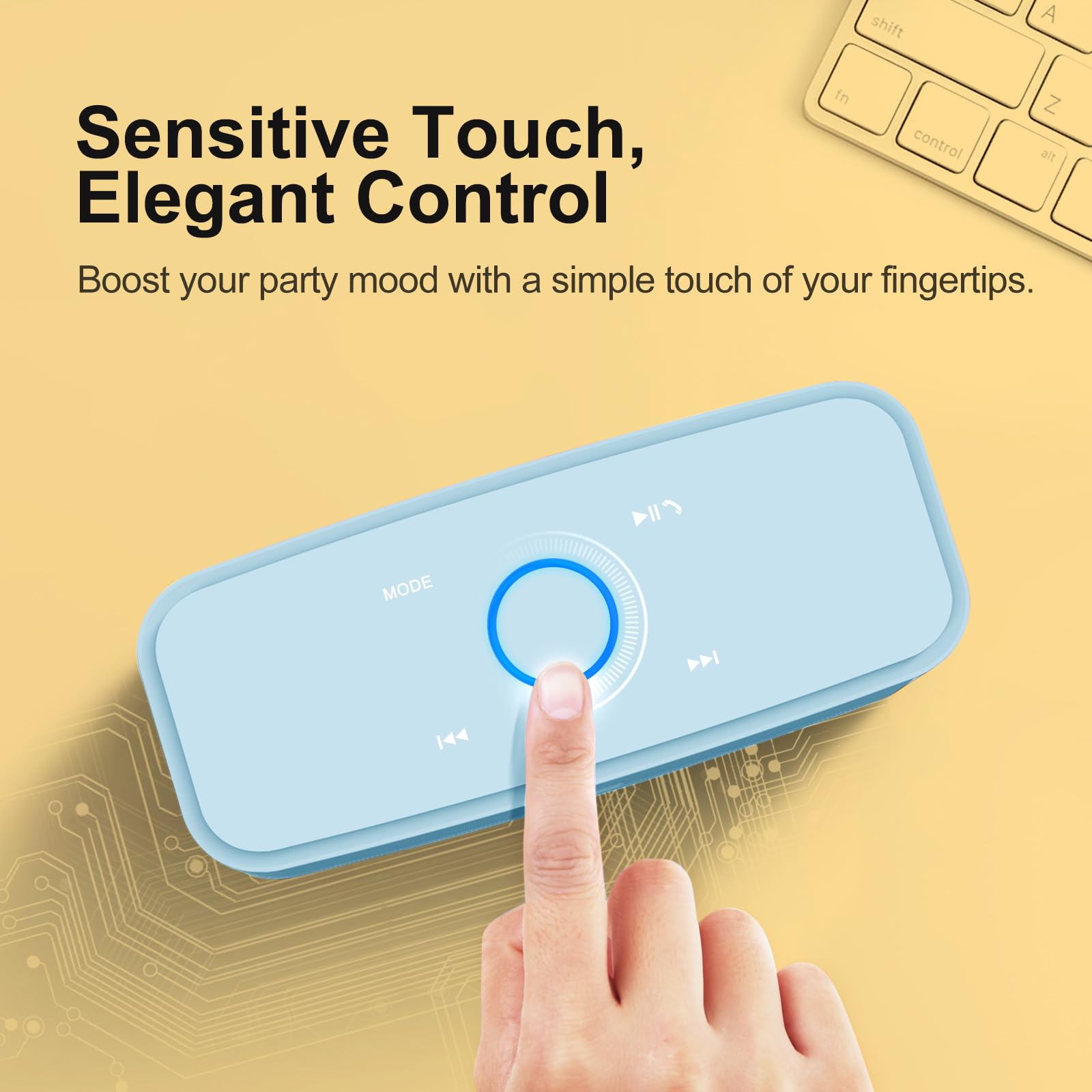 Doss Bluetooth Speaker, Soundbox Touch Portable Wireless Speaker With 12W Hd Sound And Bass, Ipx5 Water Resistant, 20H Playtime,