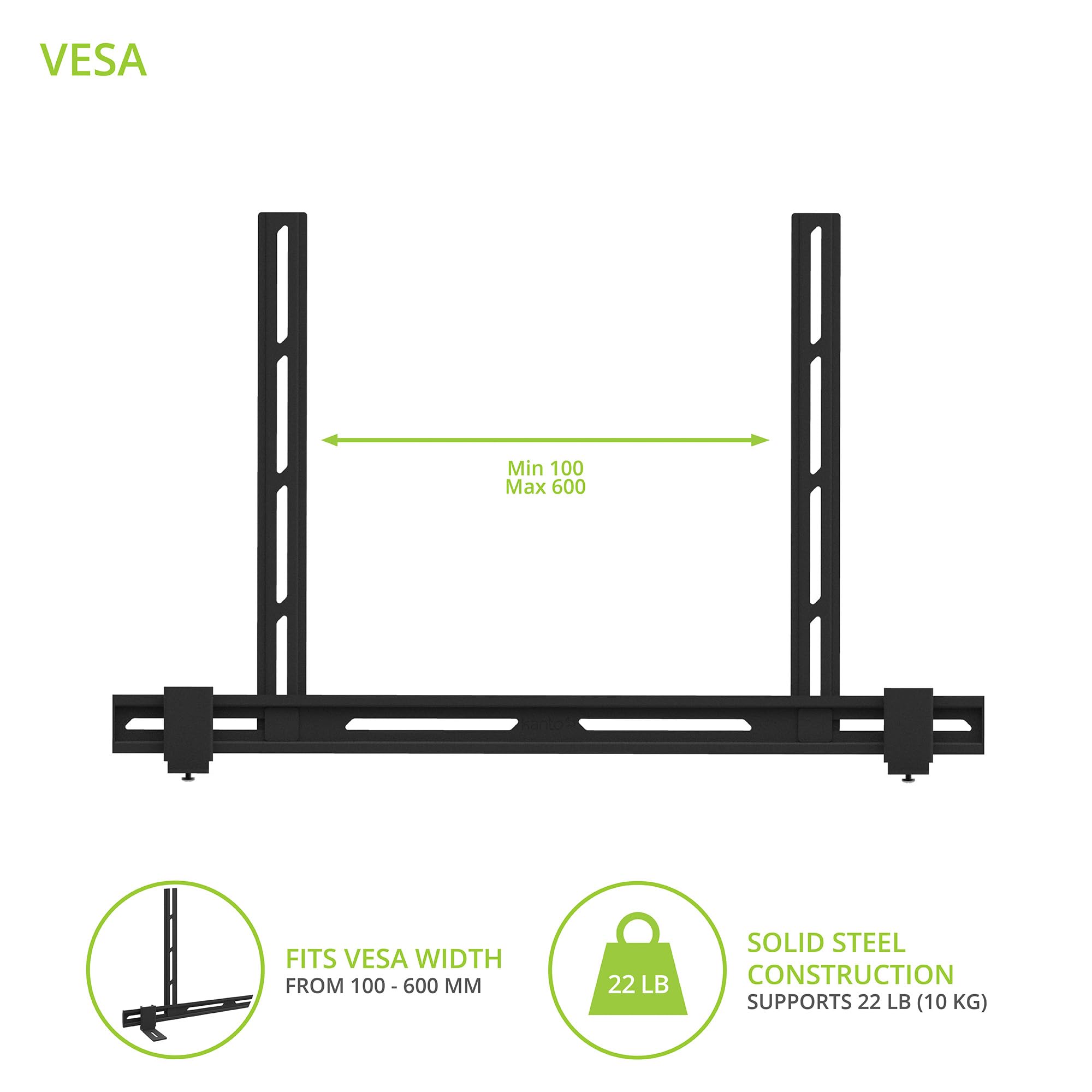 Kanto Sb200 Premium Universal Sound Bar Tv And Wall Mount | Black
