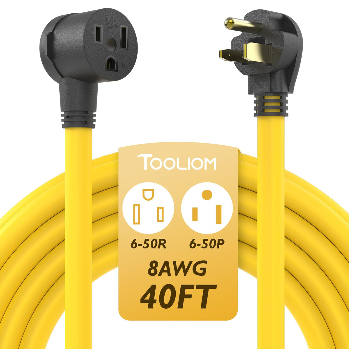 Tooliom 6 50P To 6 50R Welder Extension Cord 40Ft 8Awg Power Extension Cord For Welding Machines With Etl Approved
