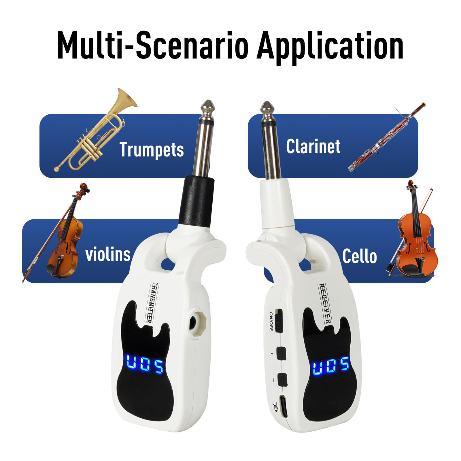 Devilclaw Wireless Instruments Microphone, Violin?Saxophone Microphone,Wireless Receiver And Transmitter, Plug And Play,Great Fo