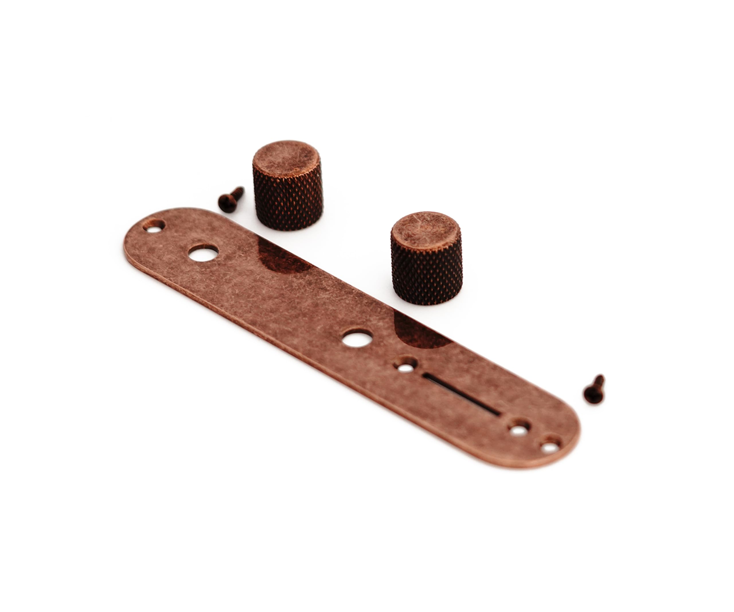 Guyker Bronze Color Control Plate With 2 Potentimeter Knobs With 6Mm Dia. Shaft Pots Compatible With Tele Tl Telecaster Guitar