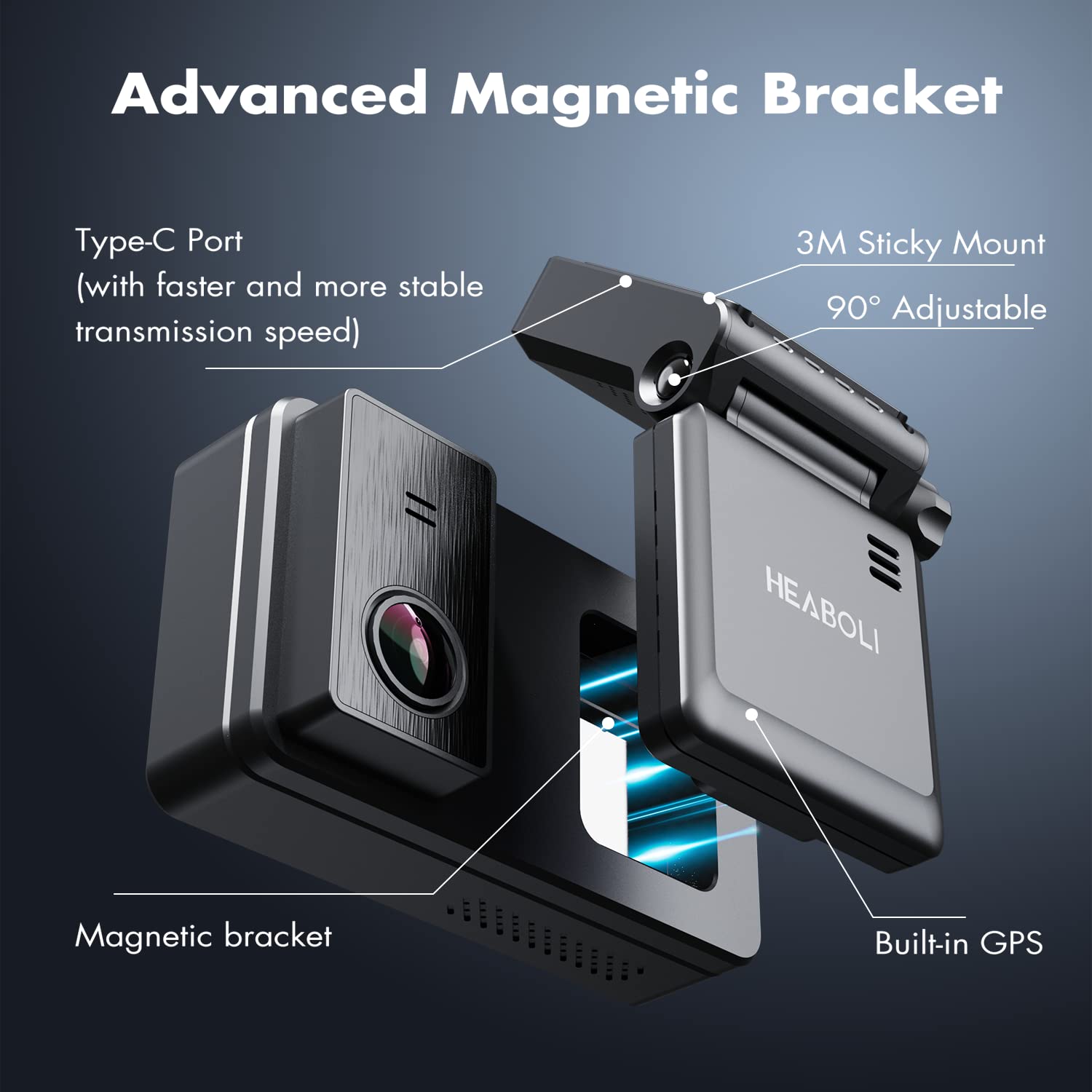 Heaboli 4K Dual Dash Cam Front And Rear, Wi Fi Gps, 3 Inches Ips Touch Screen, Car Camera Driving Recorder With Night Vision, Pa