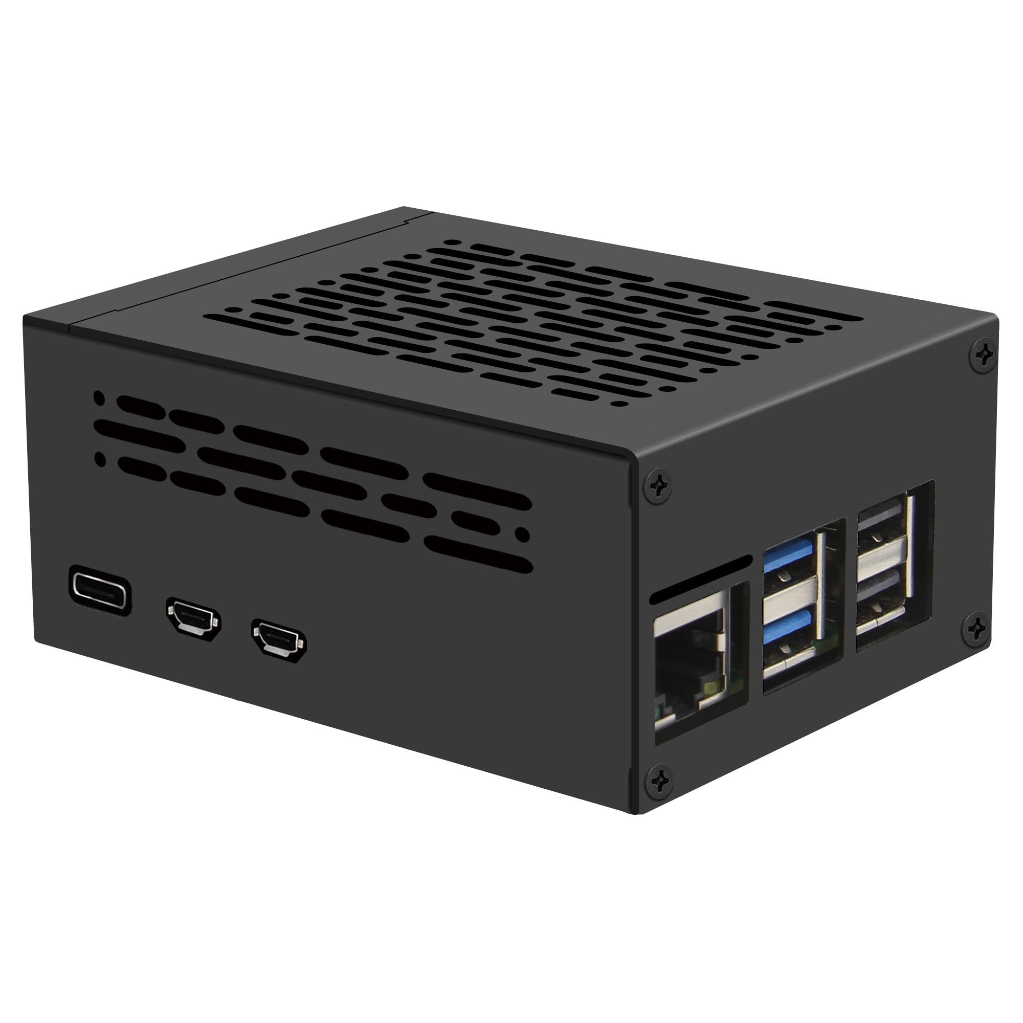 Geekworm PCIe Metal Case P579 for Raspberry Pi 5 Support Top M.2 NVMe HAT X1001/X1004/X1003/X1015/X1000 & Raspberry Pi 5 Active 