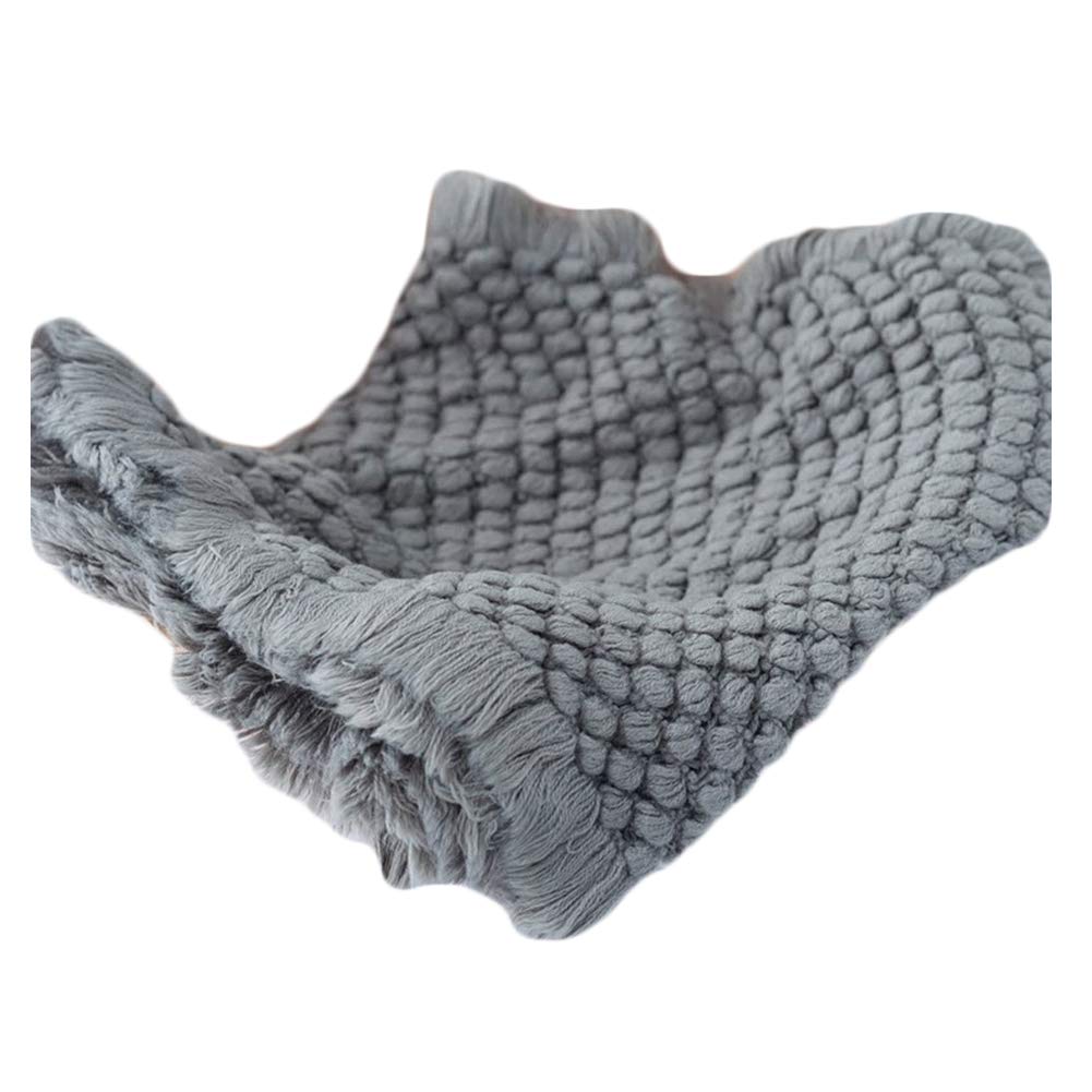 Zeroest Baby Photography Props Basket Braid Wool Wrap Newborn Photo Shoot Baskets Filler Posing Stuffer Background Blanket (Gray