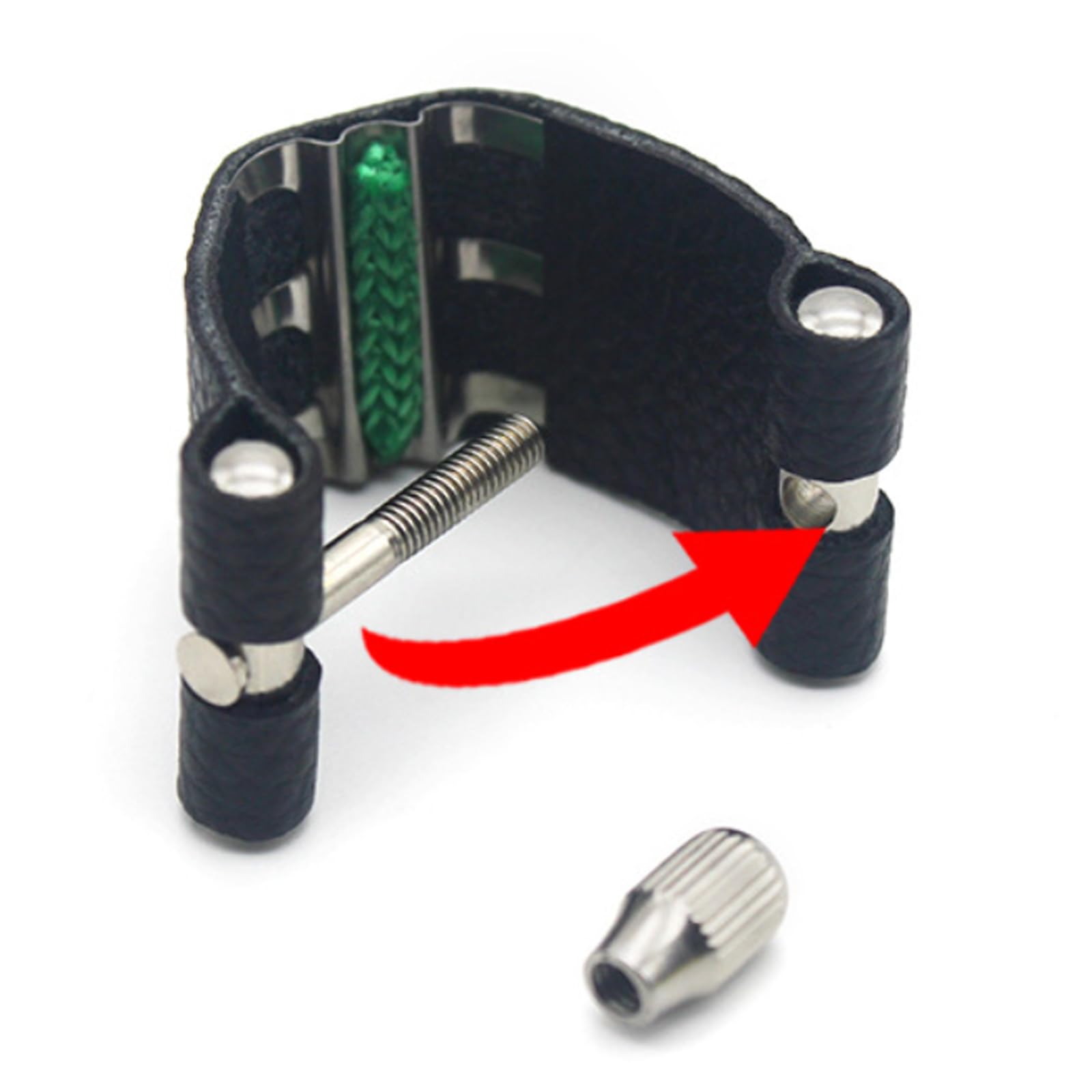 Cashbeat Tenor Saxophone Ligature   Sturdy Synthetic Leather, Adjustable, Secure Fit, For Standard Tenor Saxophone, Easy Install