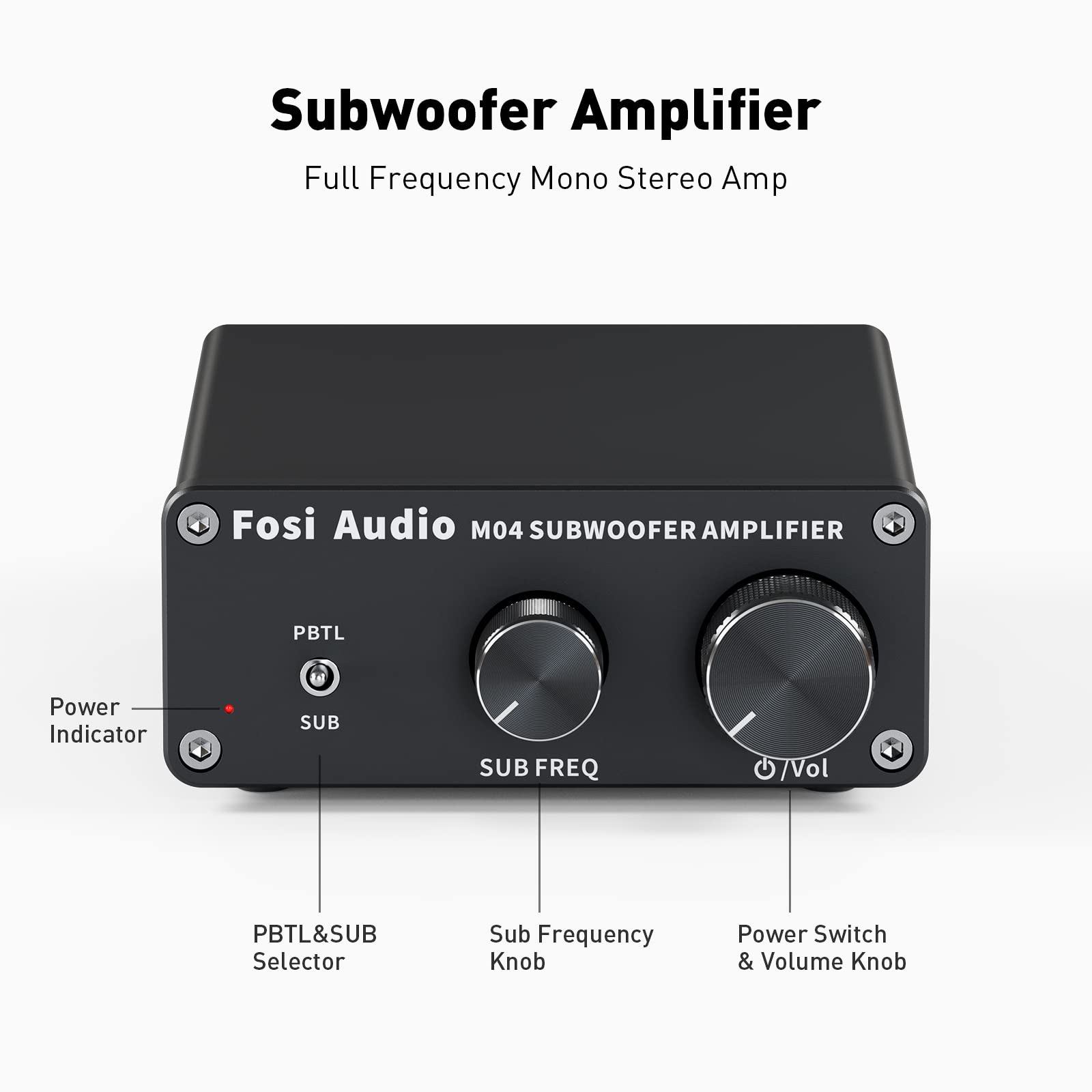 Fosi Audio M04 Subwoofer Amplifier For Home Theater Mono Channel Digital Class D Integrated Power Amp For Passive Speakers Subwo