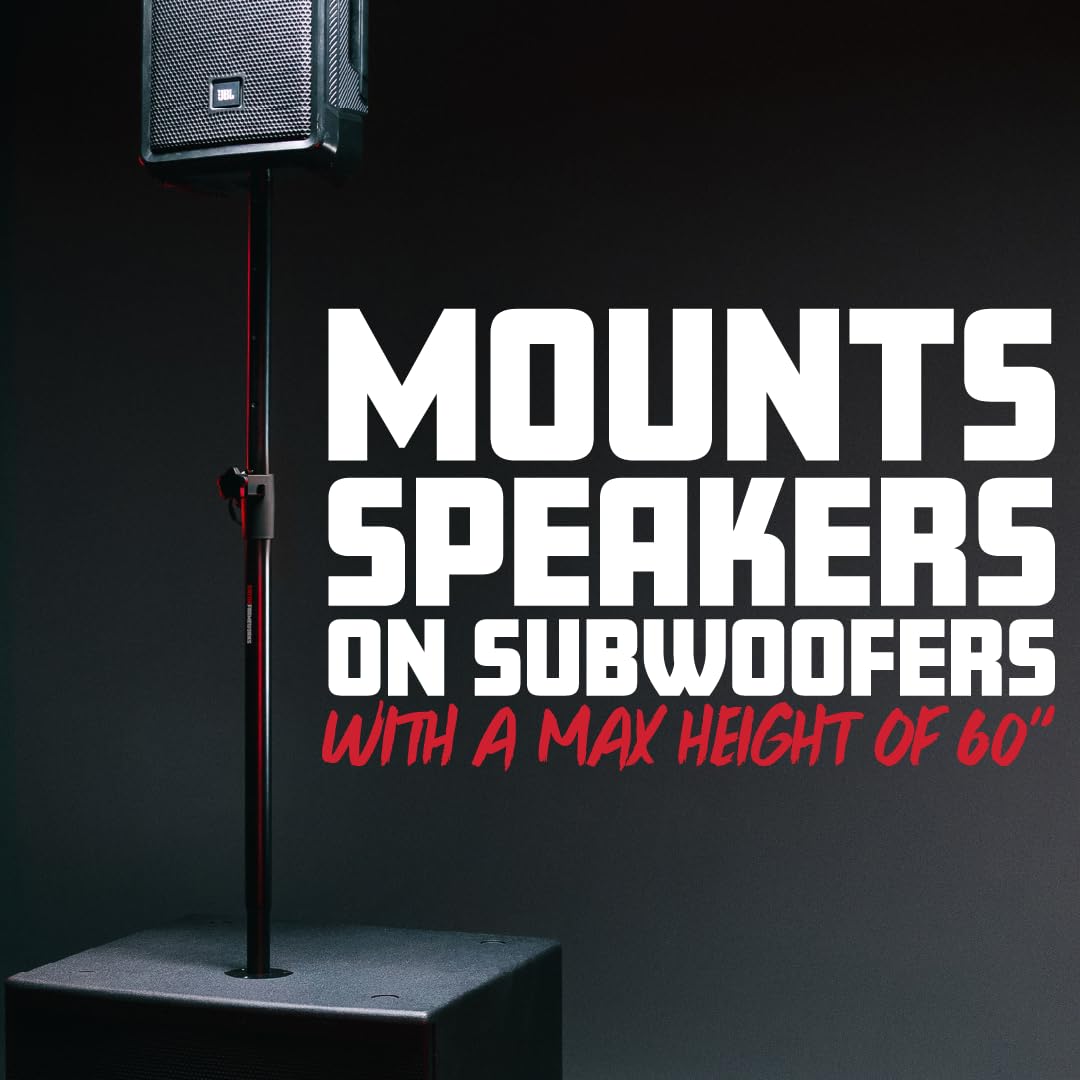 Gator Frameworks Standard Subwoofer/Speaker Pole Mount With Adjustable Height, (Gfw-Spk-Sub60)