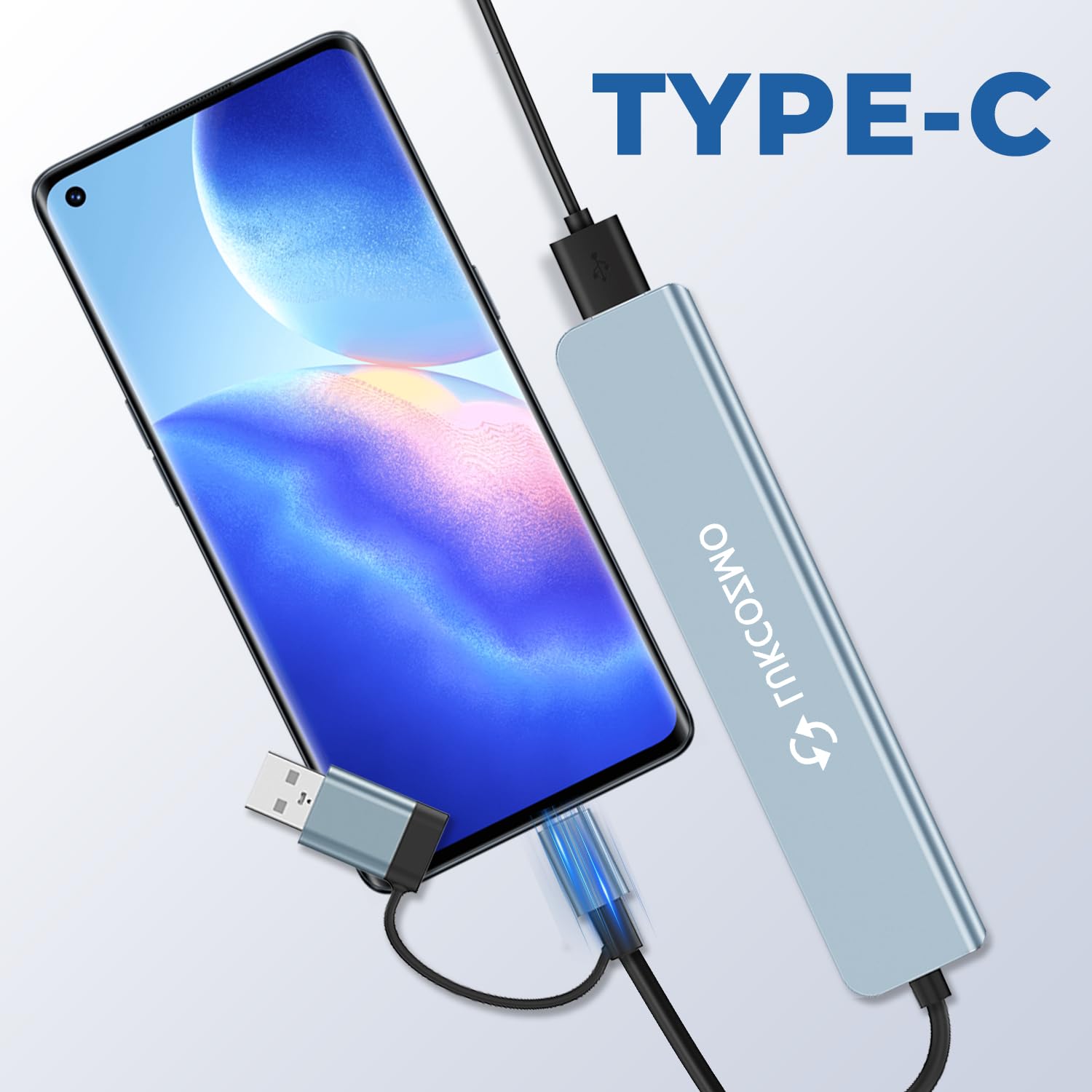 Lukcozmo Usb Hub 5 Ports, Multiple Usb Hub 3.0 & Tf/Sd Card Reader, Usb Splitter 5 In 1 Usb Extender Compatible With Macbook/Pad