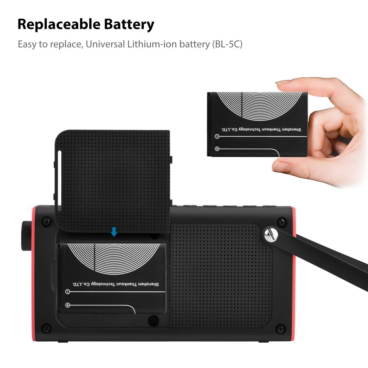 Avantree Sp850 Rechargeable Portable Fm Radio With Bluetooth Speaker And Sd Card Mp3 Player 3 In 1, Auto Scan Save, Led Display,