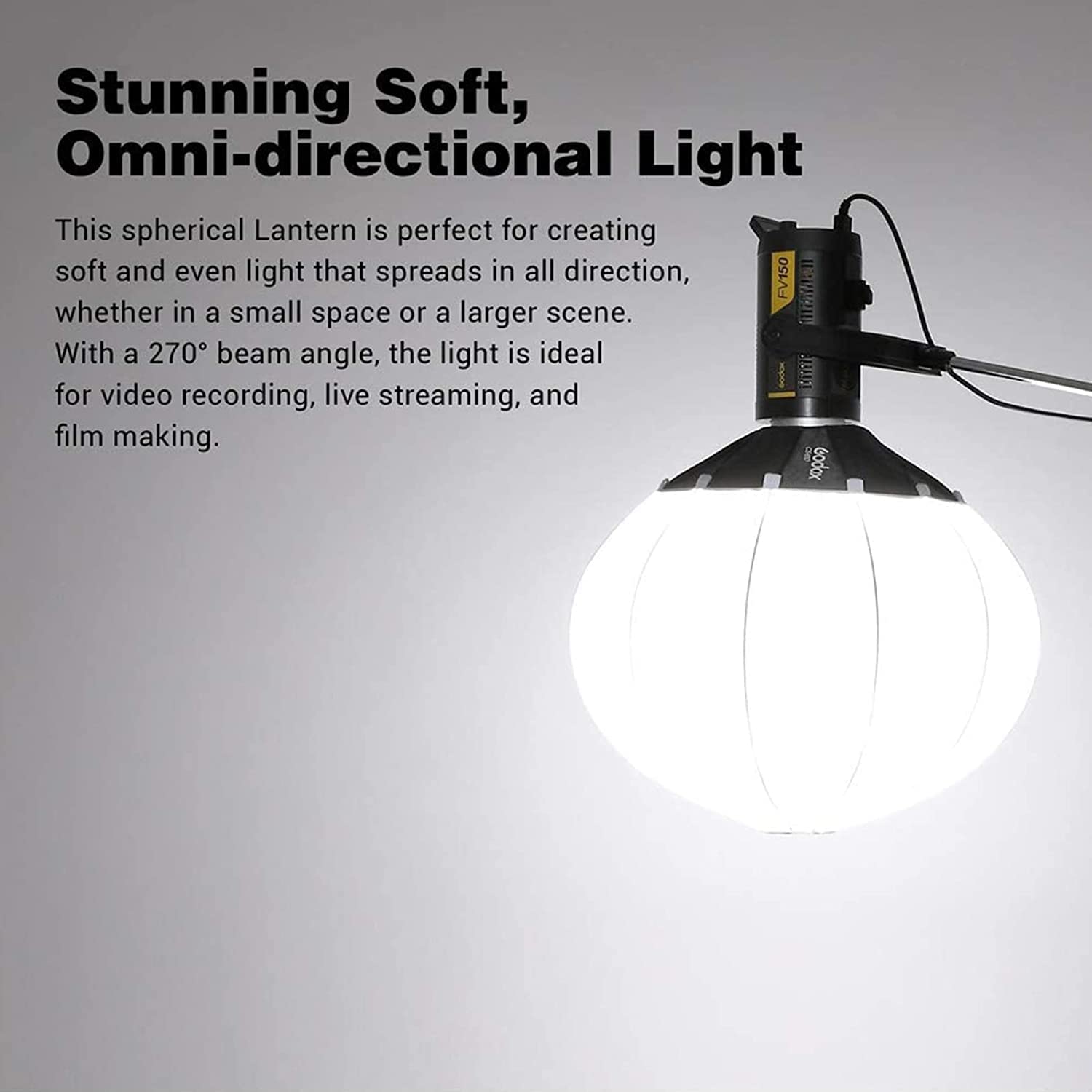 Godox Cs 65D Lantern Softbox 26Inch/65Cm Soft Light Modifier Quick Setup 26'' Latern Softbox With Skirt+Carry Bag, Compatible Wi