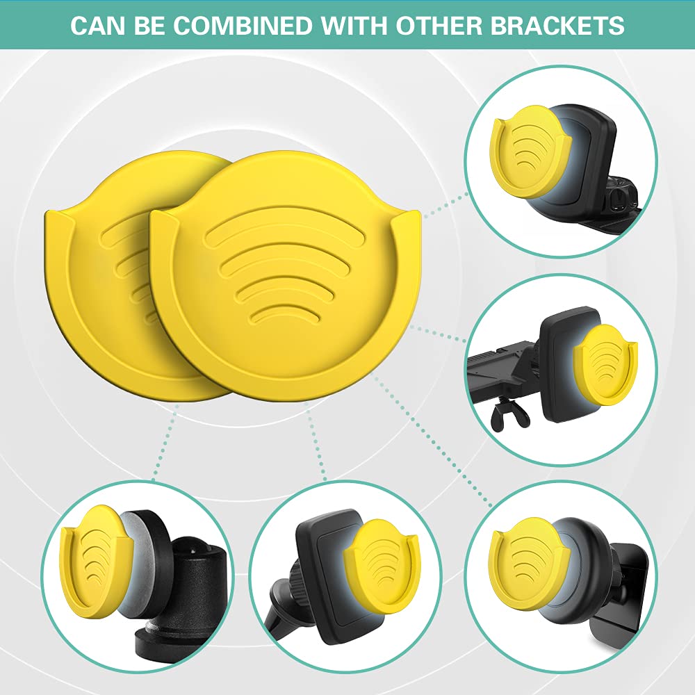 Pop-Tech 2 Pack Socket Car Mount, Silicone Phone Holder For Collapsible Grip Users With 3M Sticky Adhesive Replacement Used On W