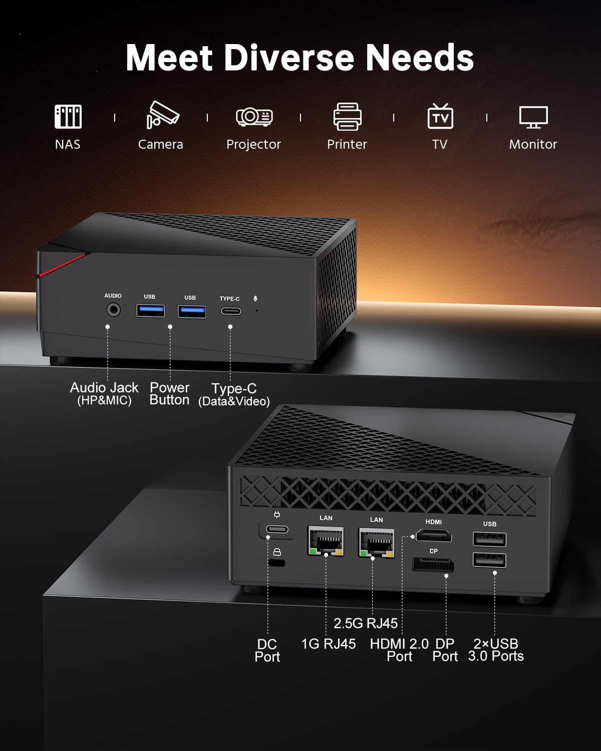Acemagician Mini Pc Amd Ryzen 7 5700U, Dual Channel Mini Gaming Pc 16Gb Ddr4 512Gb Ssd, Mini Computers Micro Desktop Pc Support