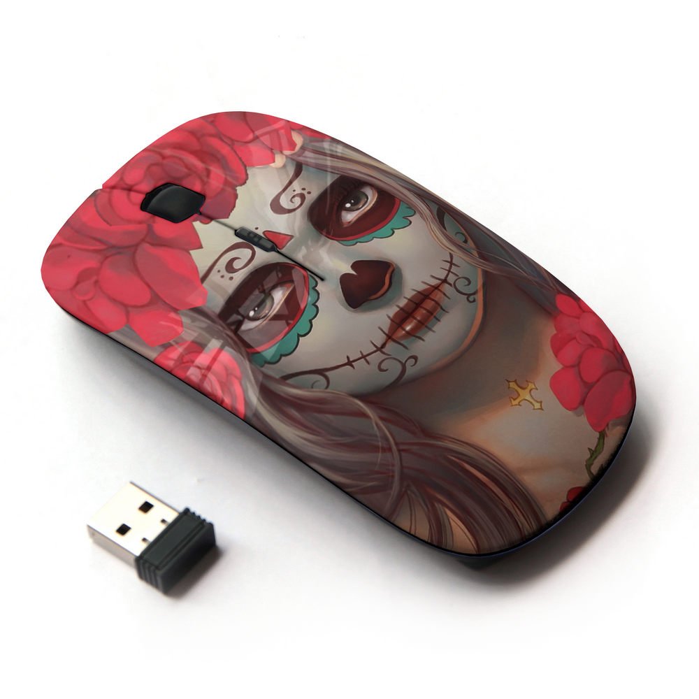 Koolmouse [ Optical 2.4G Wireless Mouse [ Candy Skull Woman Pink Pretty ]