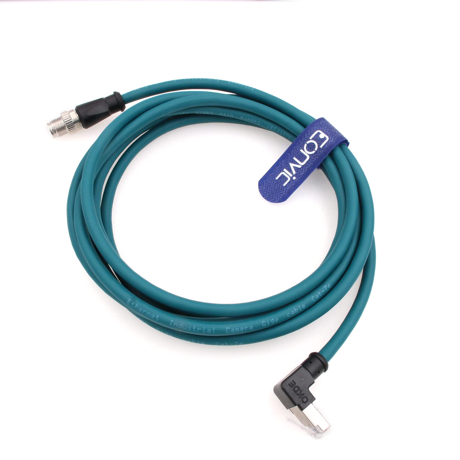 Eonvic Ethernet Shielded Cable M12 X Type 8 Position To Rj45 Waterproof Industrial Network High Flex Cable For Cognex