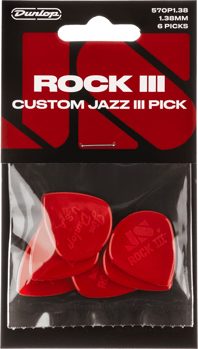 New Dunlop Rock Iii Pick  Red  Pack Of 6
