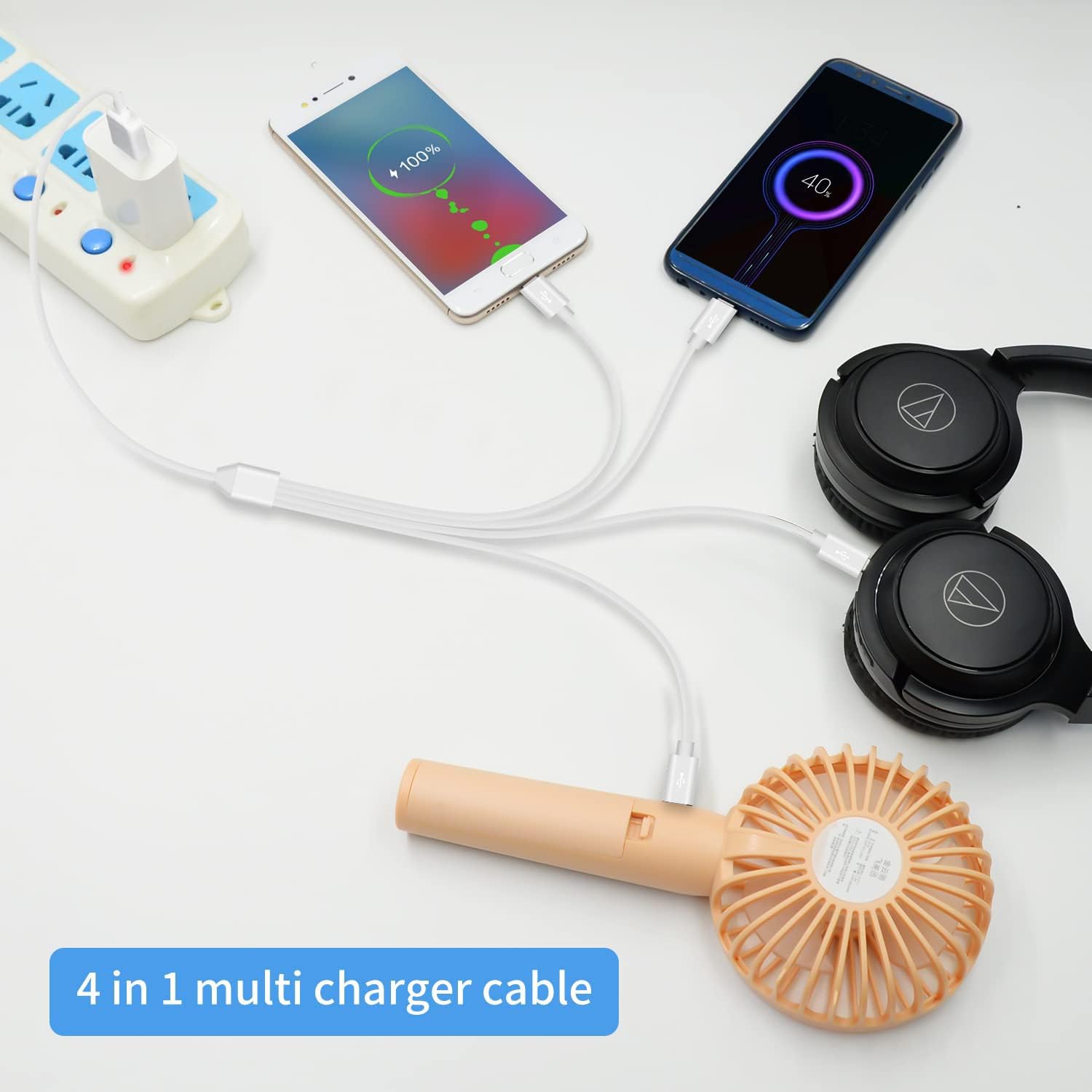 Usb A To Usb Micro Charging Cable, 4 In 1 Multi Charger Cable Micro Usb Splitter Cable 4 Ports Micro Usb 2.0 Male Male Charging