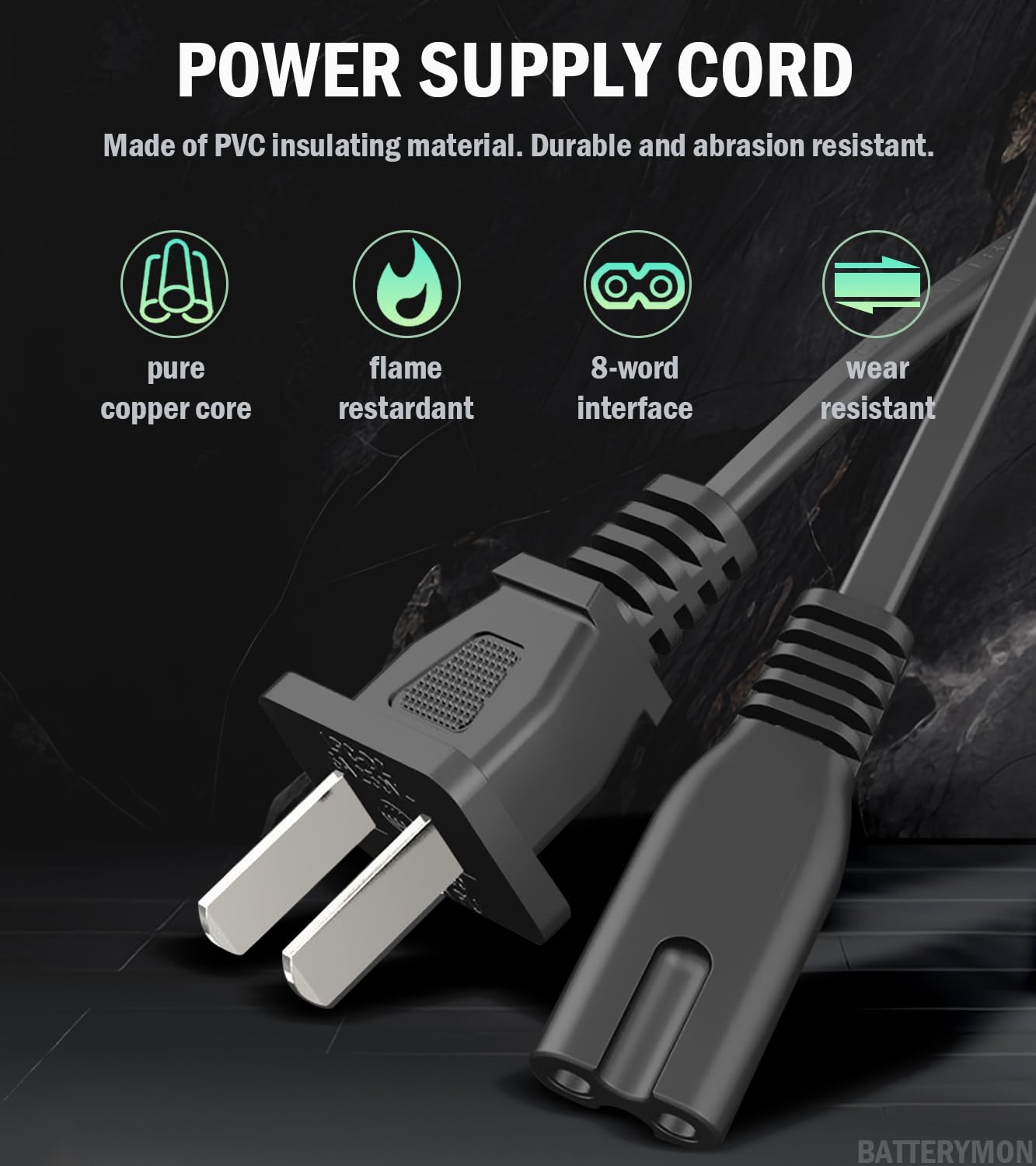 BatteryMon 2 Pack Rechargeable Batteries & Dual Charging Station Dock for Xbox 360 Controller - Black