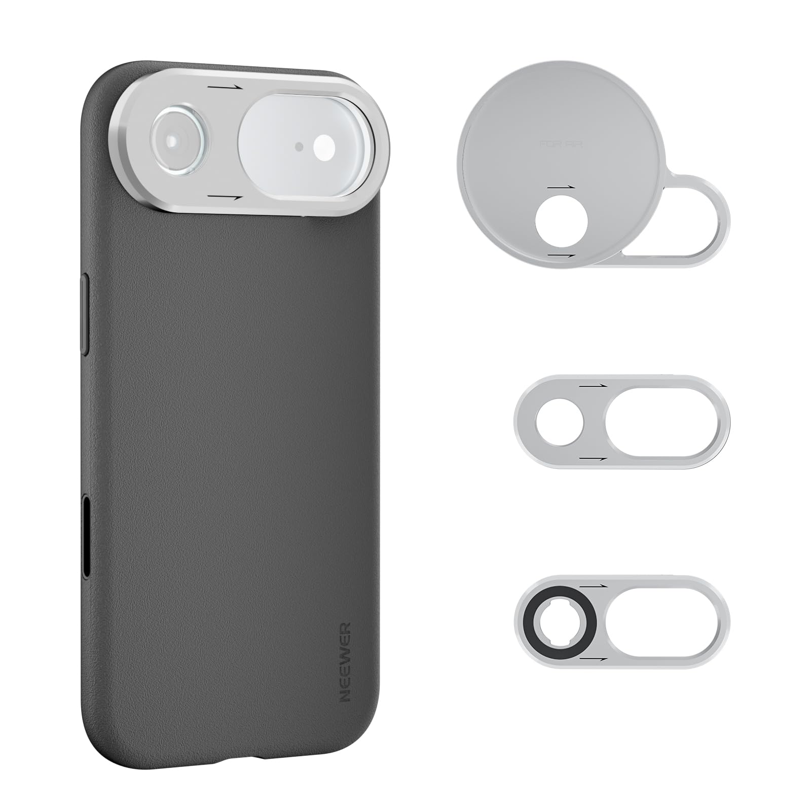 NEEWER Phone Case for Air Only, Modular Protective TPU/PC Phone Cover with 67mm Filter Ring, 17mm Lens Backplate, T Mount Lens A