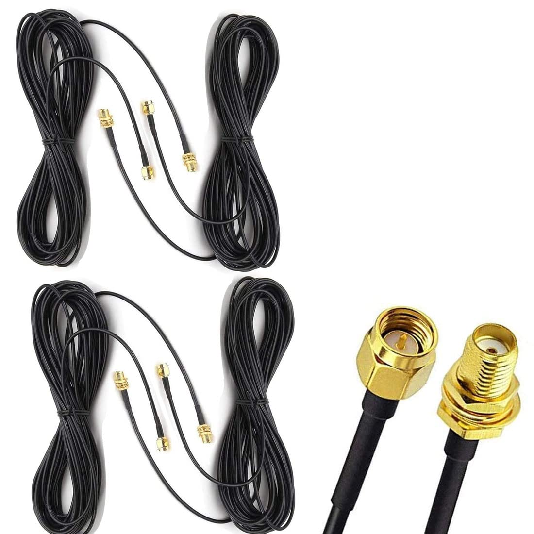 10Ft Wifi Antenna Extension Cable Rg174 Rf Sma Male To Sma Female Coaxial Cable Low Loss Gold Plated Pigtail For Wireless Lan Ro
