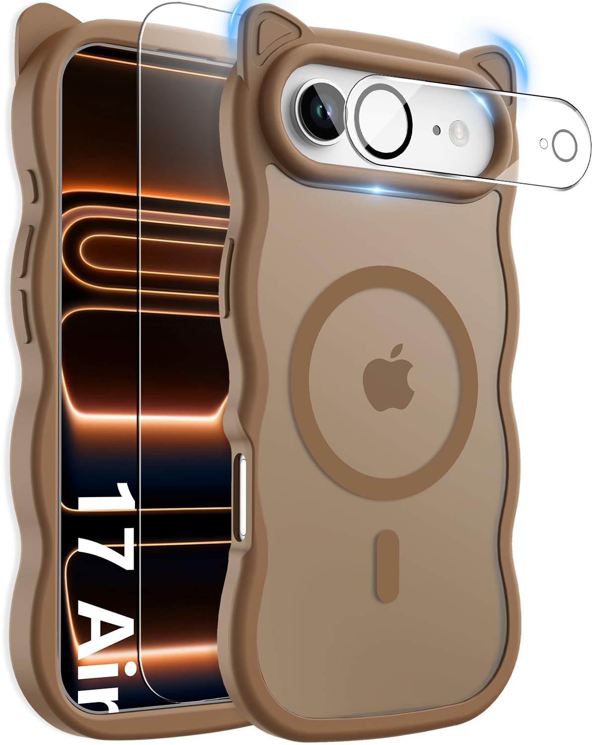 HIFDVD 3 in 1 Magnetic for iPhone 17 Air Case for Women Girls,1X Screen Protector+1X Camera Lens Protector,Compatible with MagSa