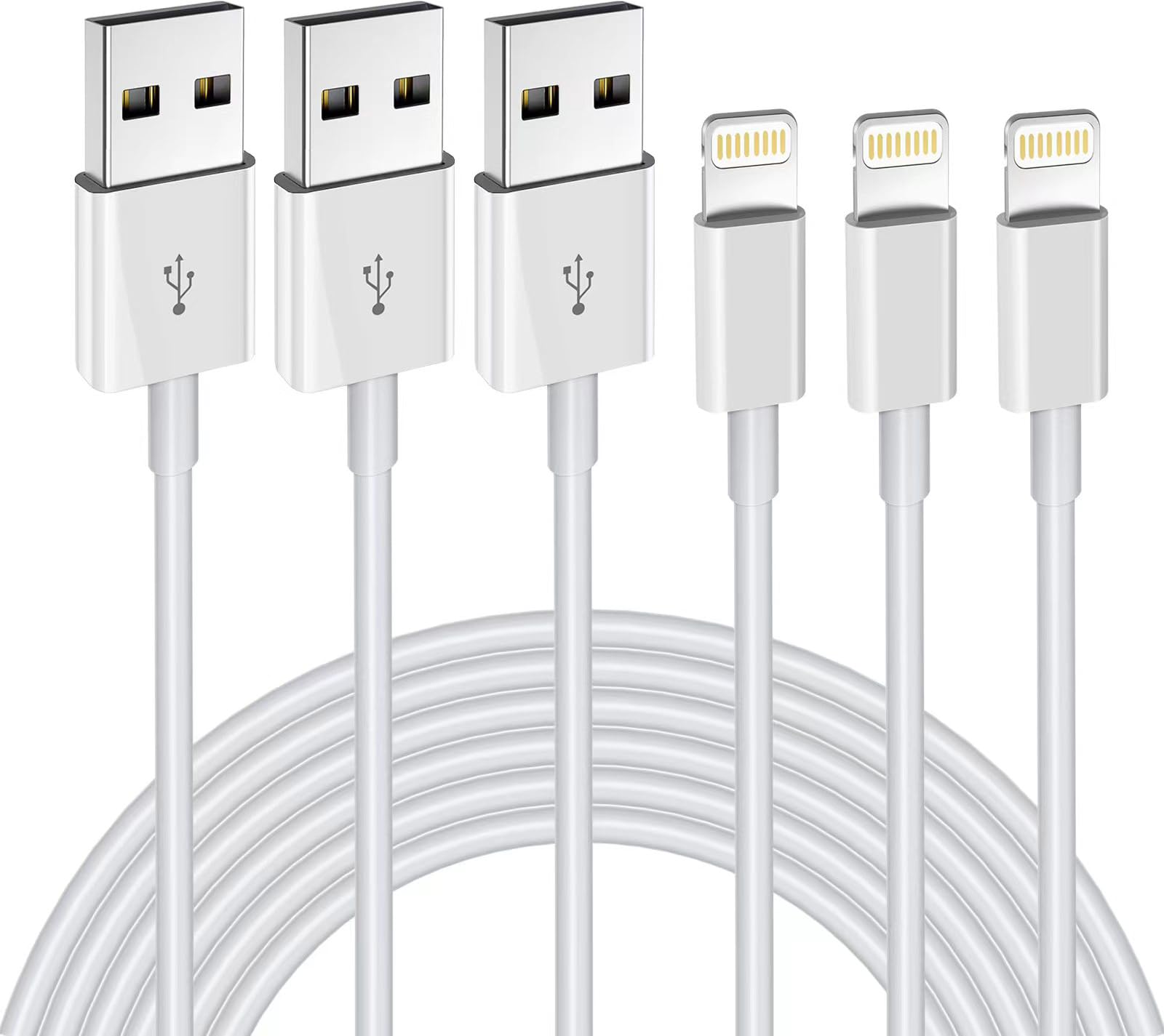 Iphone Charger 3Pack 6Ft Mfi Certified Usb A To Lightning Cable Fast Charging Cords Apple Charger Compatible With Iphone 14 13 12 11 Xs Xr X Pro Max Mini 8 7 6S 6 Plus 5S Se Ipad Ipod Airpods
