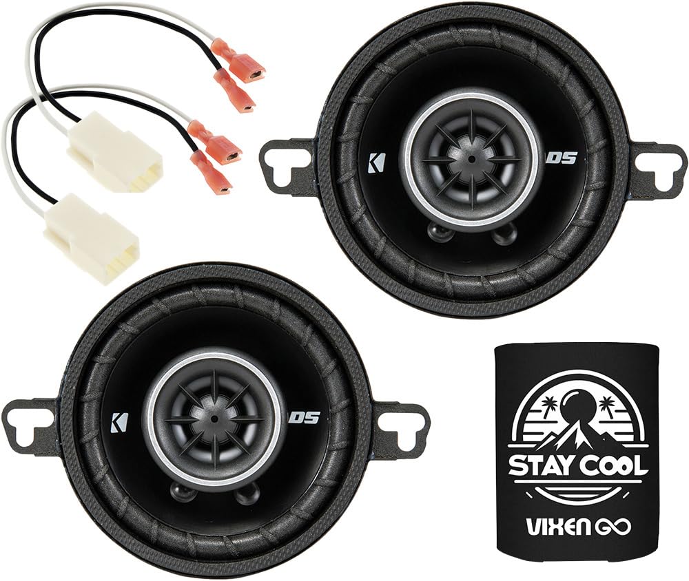 KICKER Speakers 3.5 inch for Chrysler 200 (w/Alpine Amp) 2015-2017 Upgrade Kit - Pair of DS Series with Harness, Coaxial 3 1/2 C