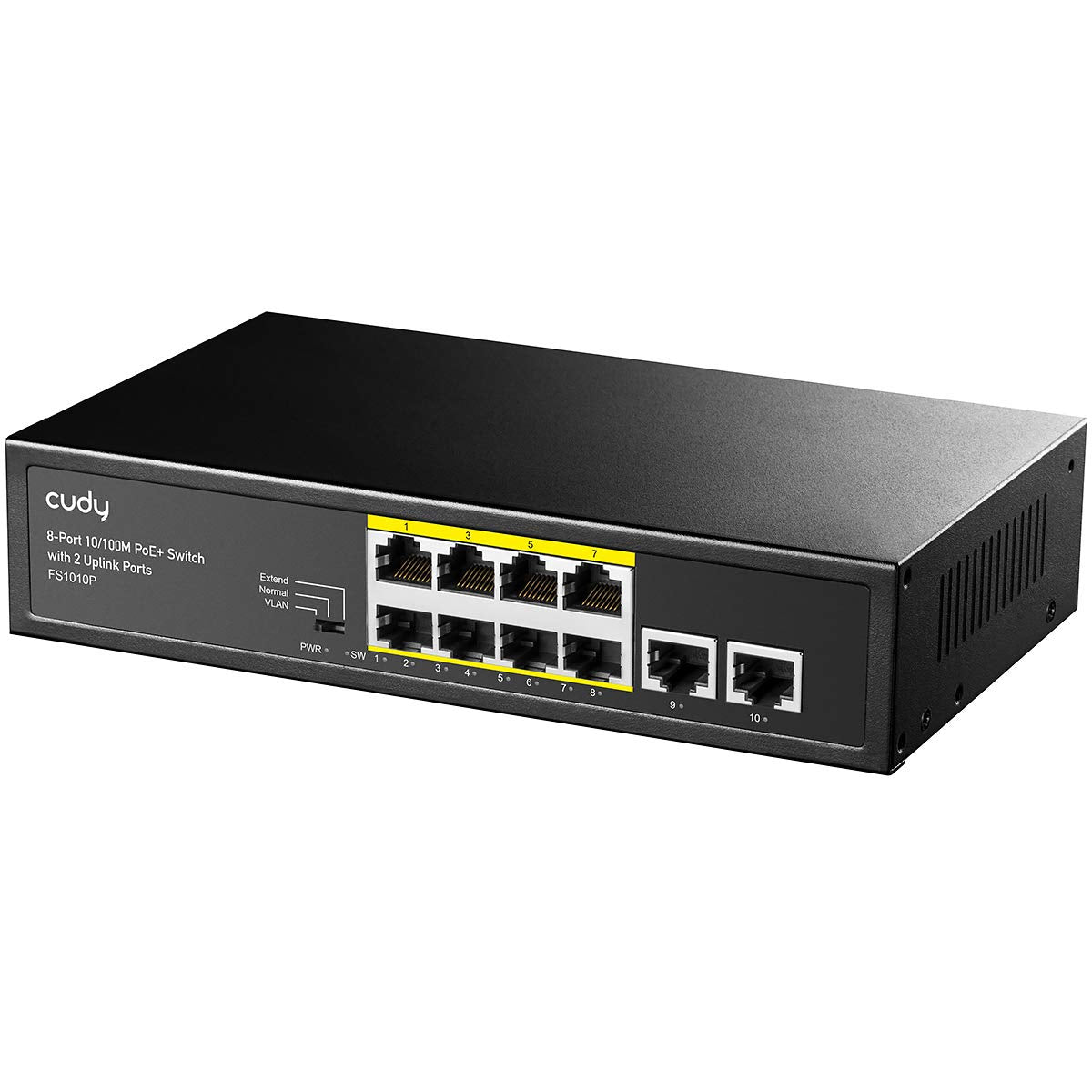 Cudy 8 Port Poe+ Switch With 2 Uplink Ports 120W, 8 10/100Mbps Poe+@120W, Extend/Vlan Mode, 802.3Af, 802.3At Standard, Fanless,