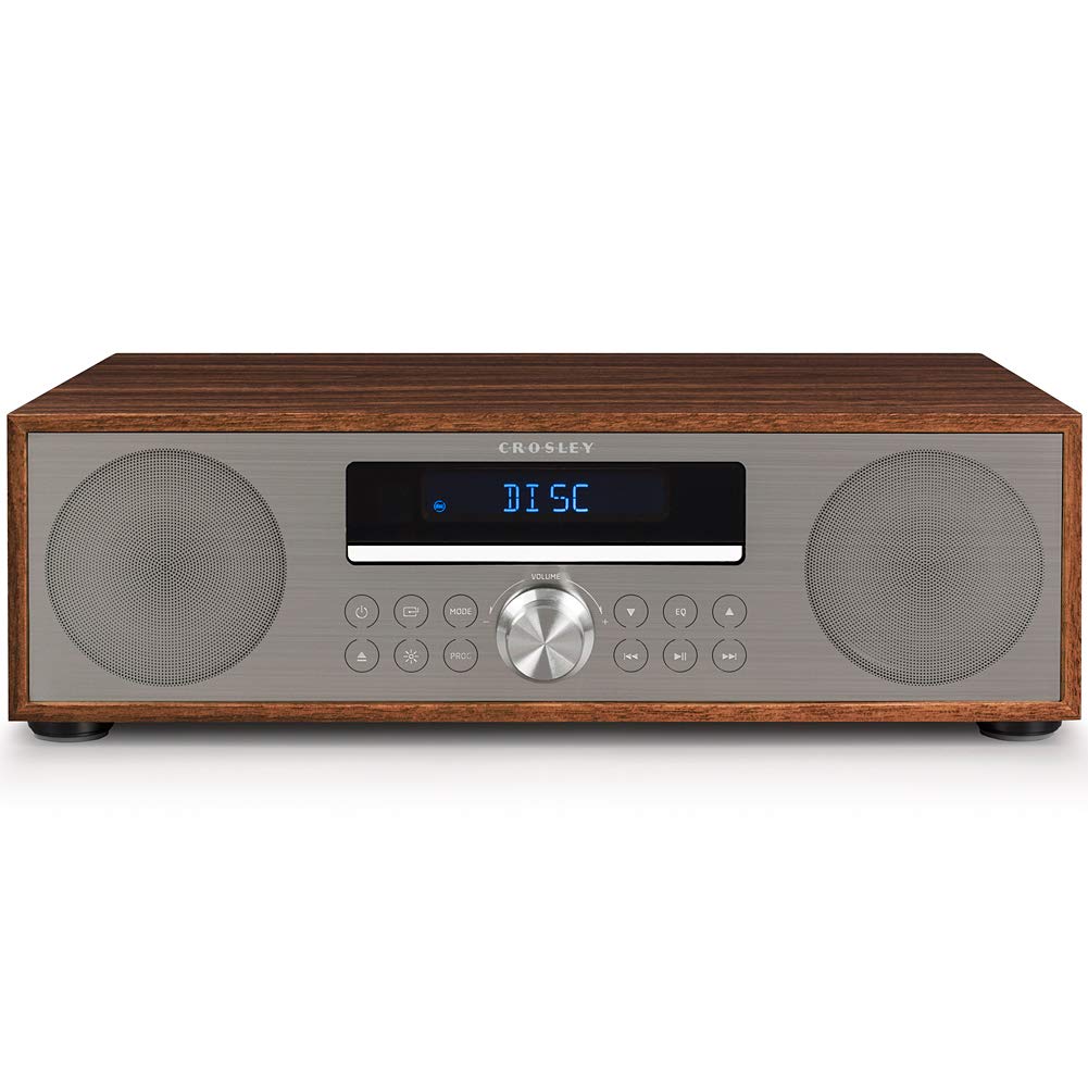 Crosley Cr3501A-Wa Fleetwood Bluetooth Fm Clock Radio And Cd Player, Walnut