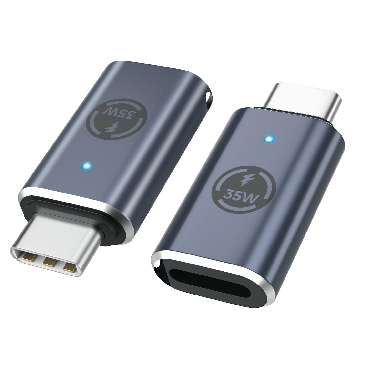 MoKo Lightning Female to USB C Male Adapter 2Pack,Lightning USB C Adaptor for iPhone 15/16 Pro/16 Pro Max/Plus,Galaxy S24,iPad, iPhone to USB C Adapter for Fast Charging, NOT for Headphone, Gray 35W