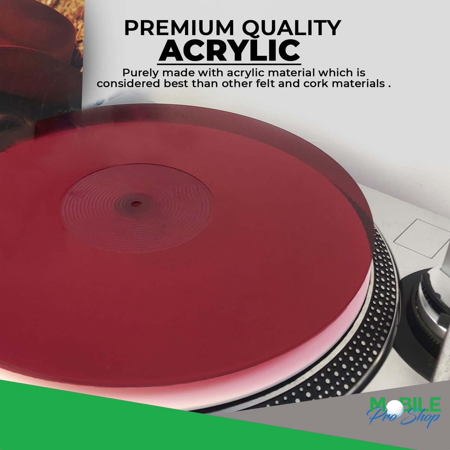 Acrylic Turntable Mat Platter Vinyl Slipmat For 12 Inches Lp Players Reduced Noise & Improves Sound Quality & Provides Tighter B