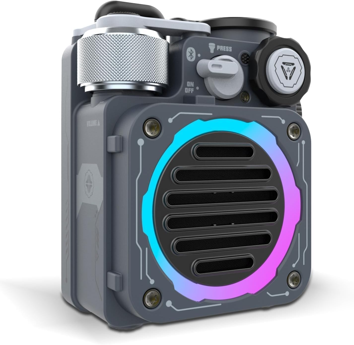 Muzen Cyber Cube Bluetooth Speaker, Bluetooth 5.0, Portable Speaker with Fidget Spinner, Crystal Clear Sound with RGB LED Light